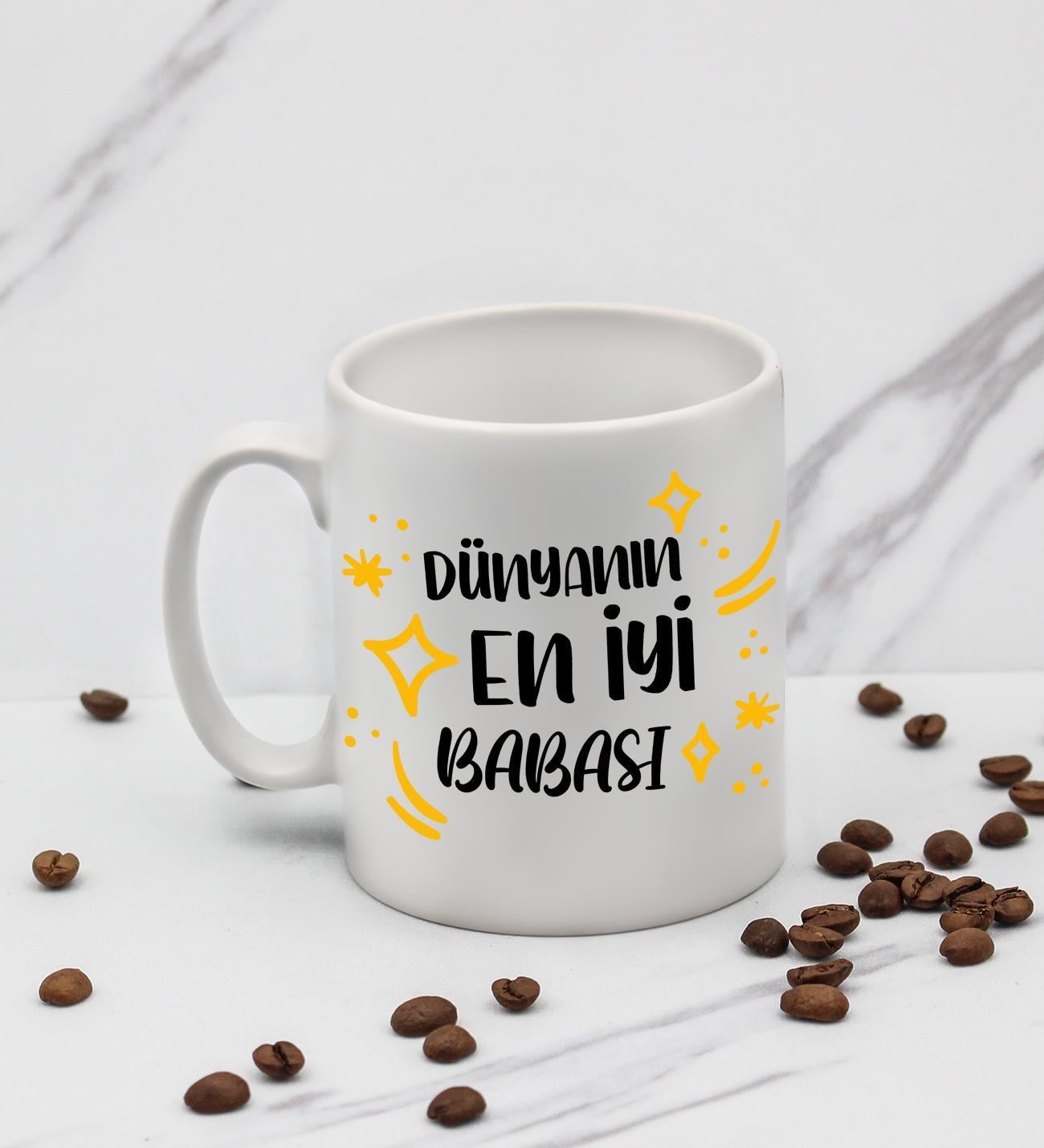 Dünyanın En İyi Babası Tasarım Kupa Babaya Hediye Kupa Bardak Mug B1