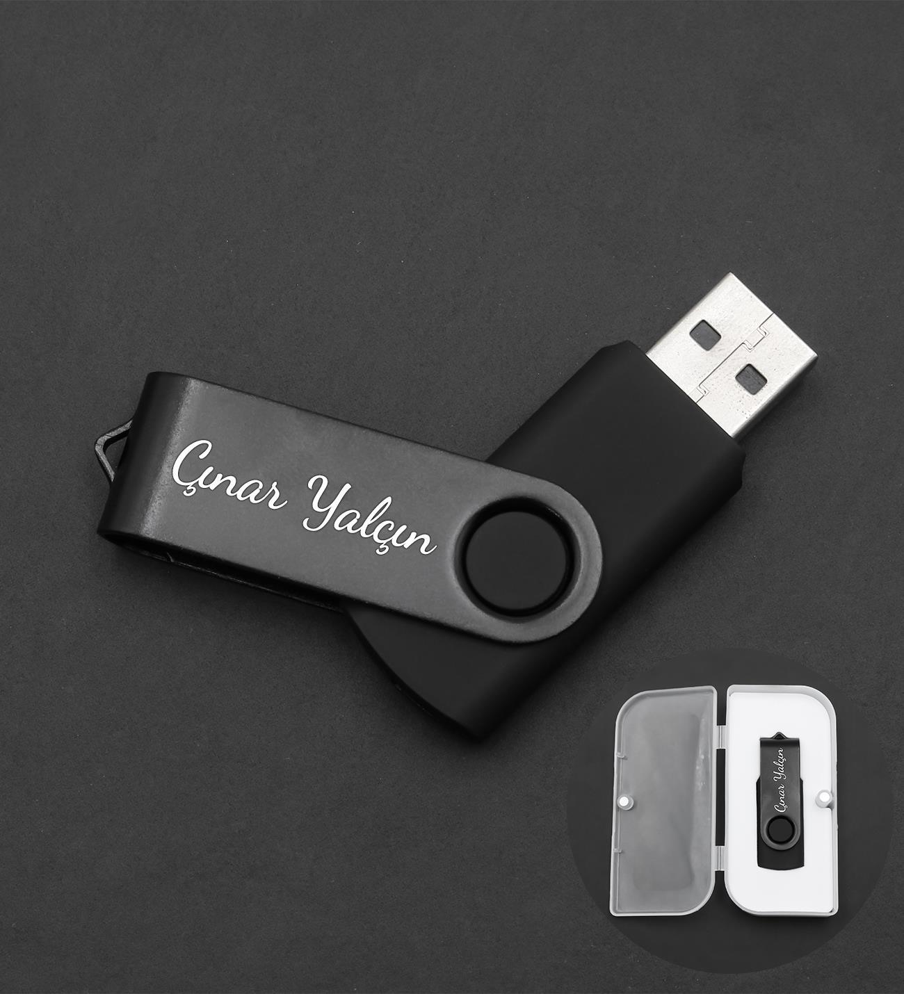 Kişiye Özel 32 GB Siyah USB Flash Bellek Kutulu