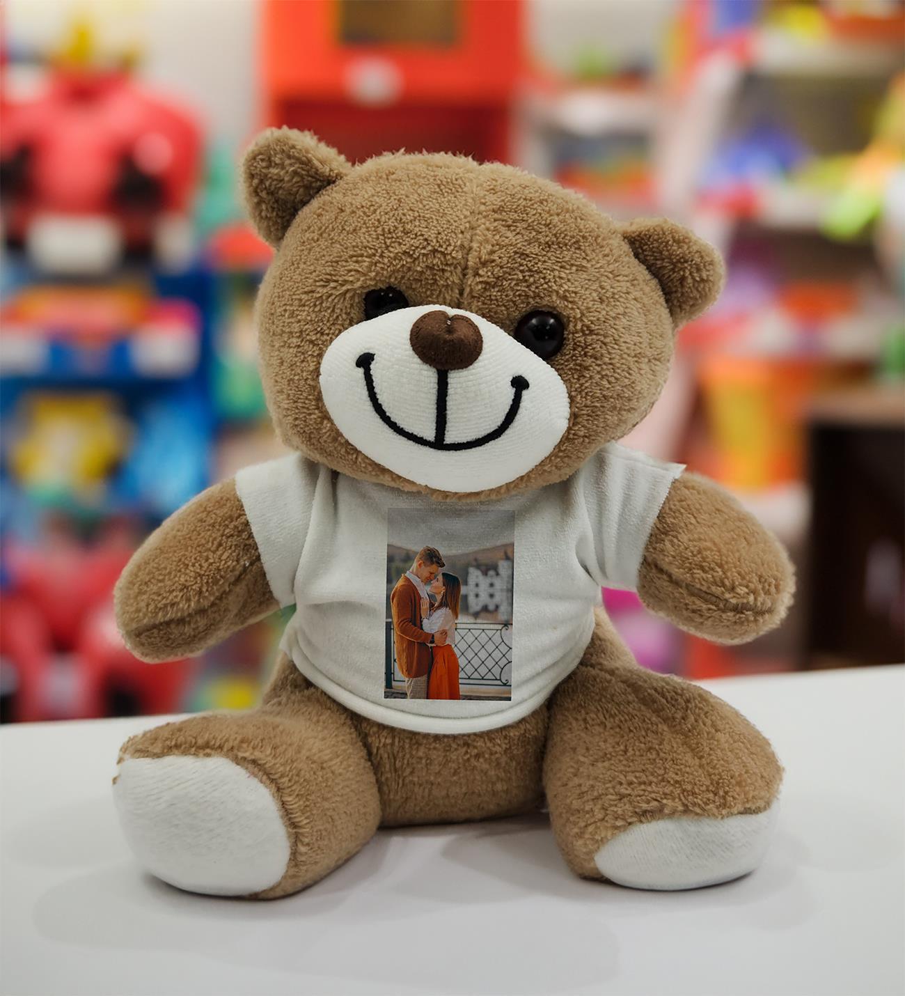 Kişiye Özel Fotoğraf Baskılı Tişörtlü Peluş Ayı Oyuncak Sevgiliye Hediye