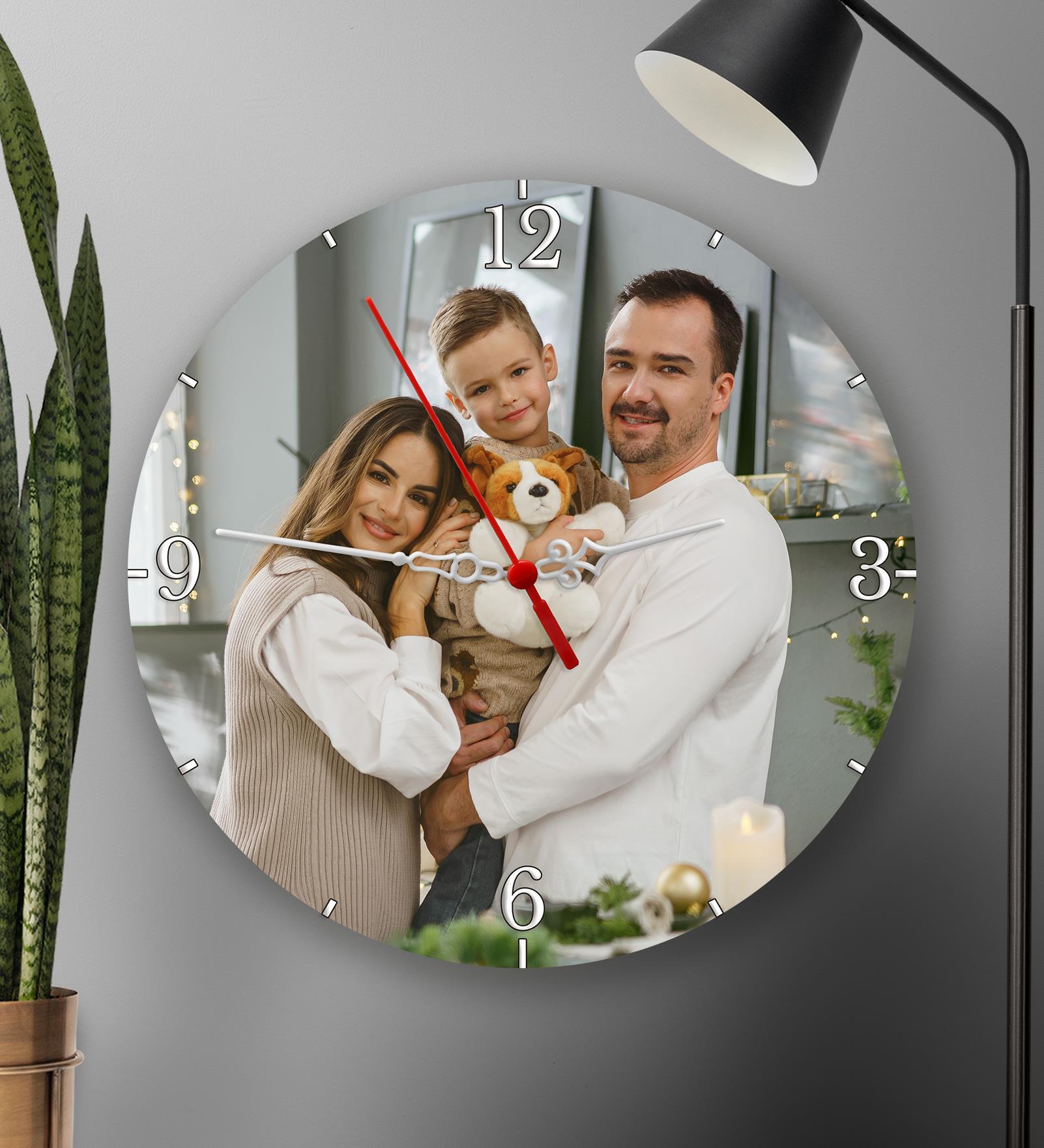 Kişiye Özel Fotoğraf Baskılı Yuvarlak Duvar Saati 20cm