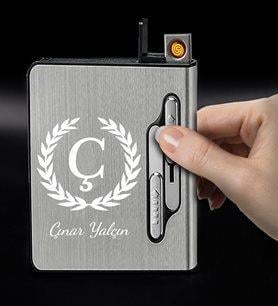 Kişiye Özel İsim Tasarımlı USB Şarjlı Çakmak Tabaka