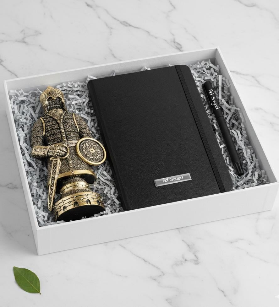 Ayetel Kürsi İşlemeli Osmanlı Zırh Biblo & Kişiye Özel Defter & Kişiye Özel Roller Kalem Hediye Seti