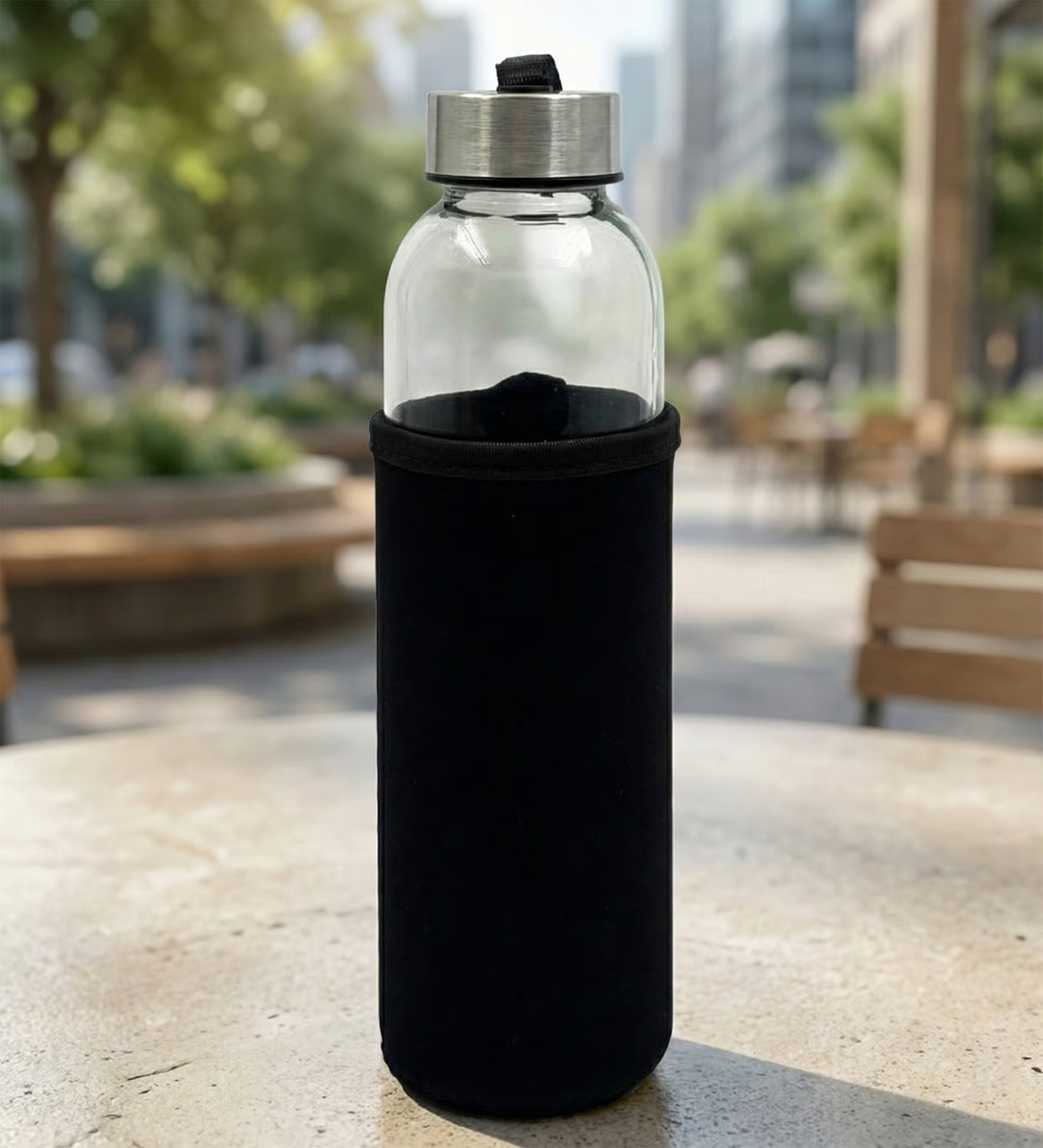 Özel Kılıflı 500mL Cam Matara