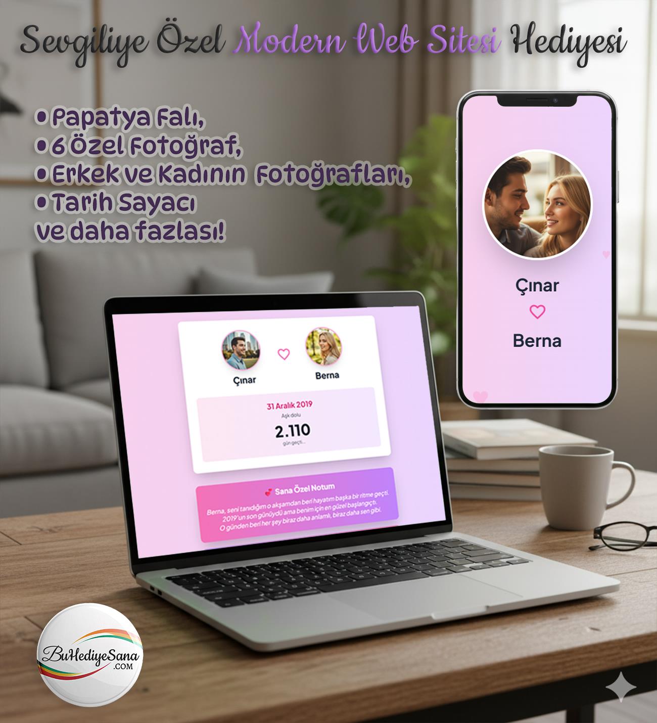 Sevgiliye Özel Web Sitesi Hediyesi – Romantik Dijital Hatıra Sayfası