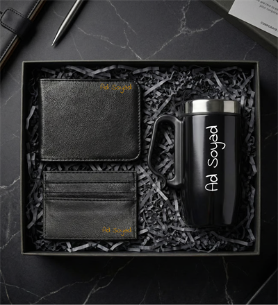 Kişiye Özel Bardak Termos & Suni Deri Erkek Cüzdan & Kartlık Erkeğe Hediye Seti