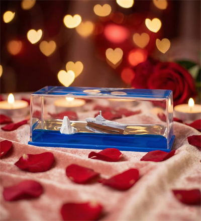 Sevgiliye Özel Batmayan Aşk Gemisi Dekoratif Obje Aşk Temalı Sevgililer Günü Hediyesi