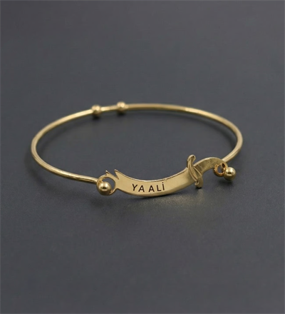 Zülfikar Kelepçeli Gold Renk Çelik Unisex Bileklik