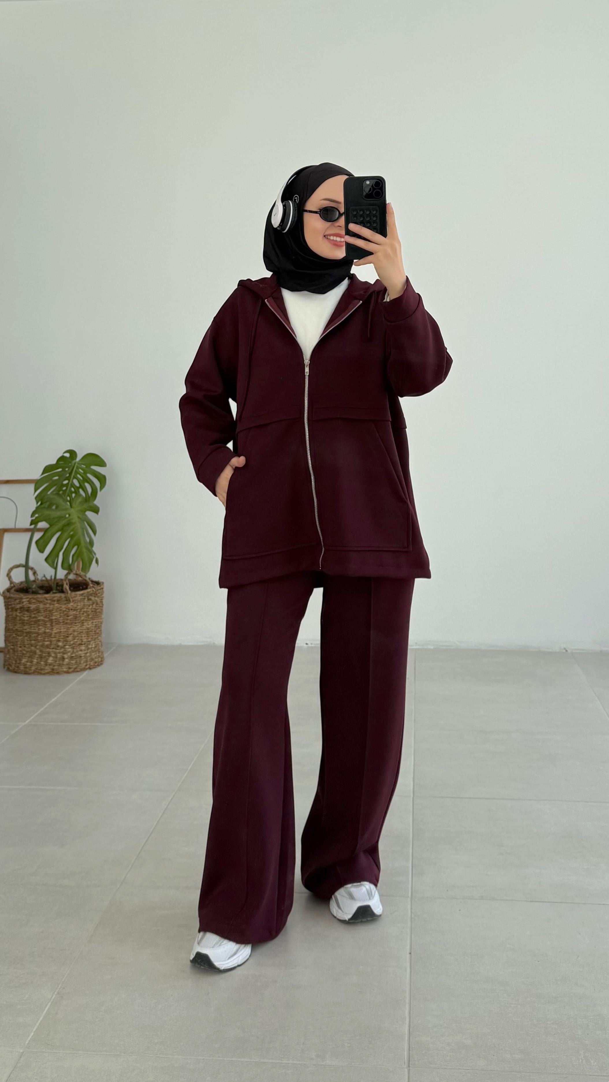 Aller Detaylı Premıum Bordo Oysho Takım