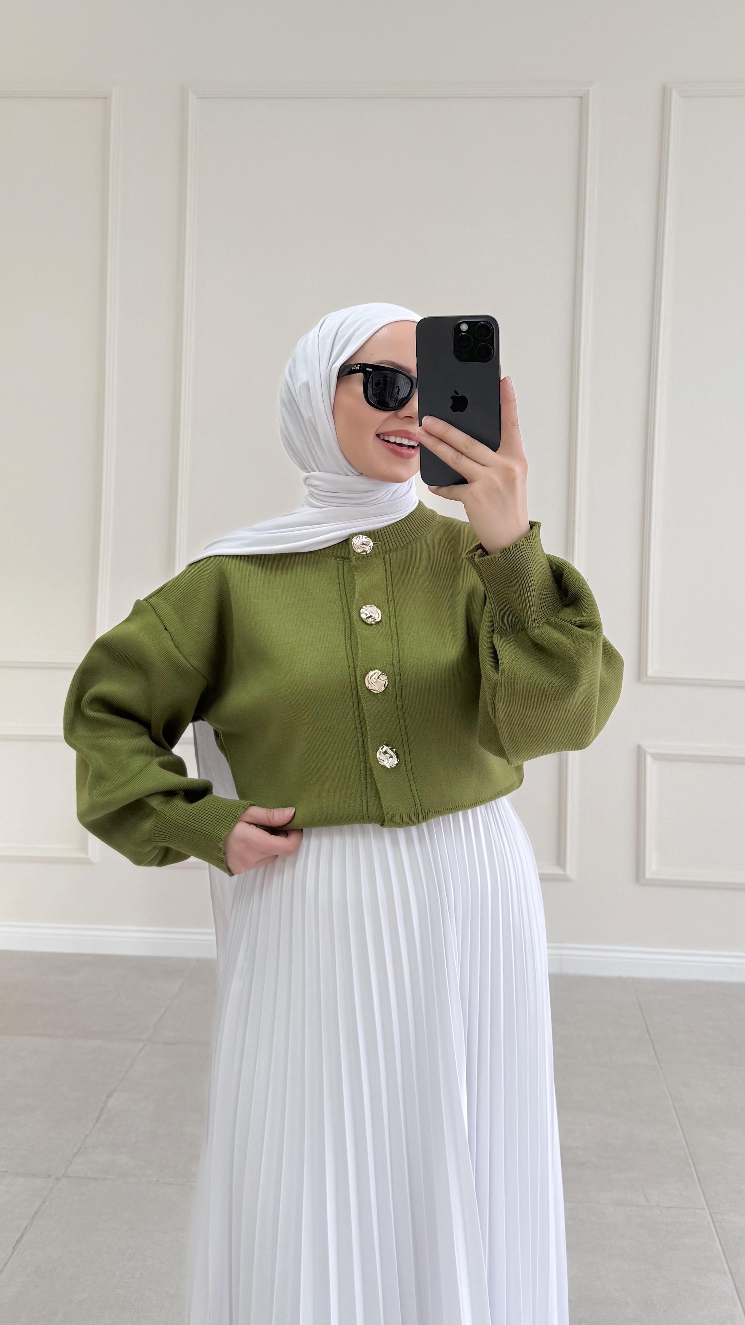 Anyas Yeşil Triko Hırka