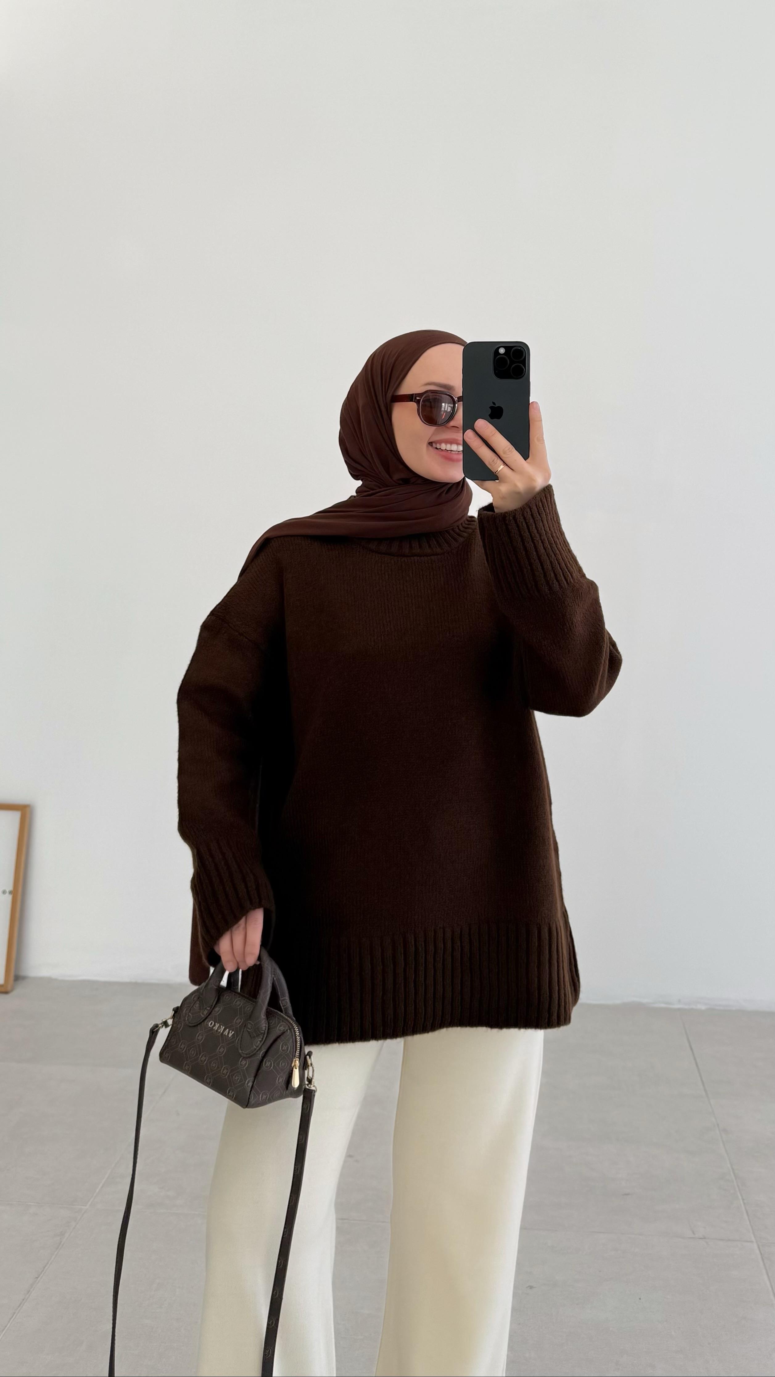 Asol Oversize Kahverengi Kazak