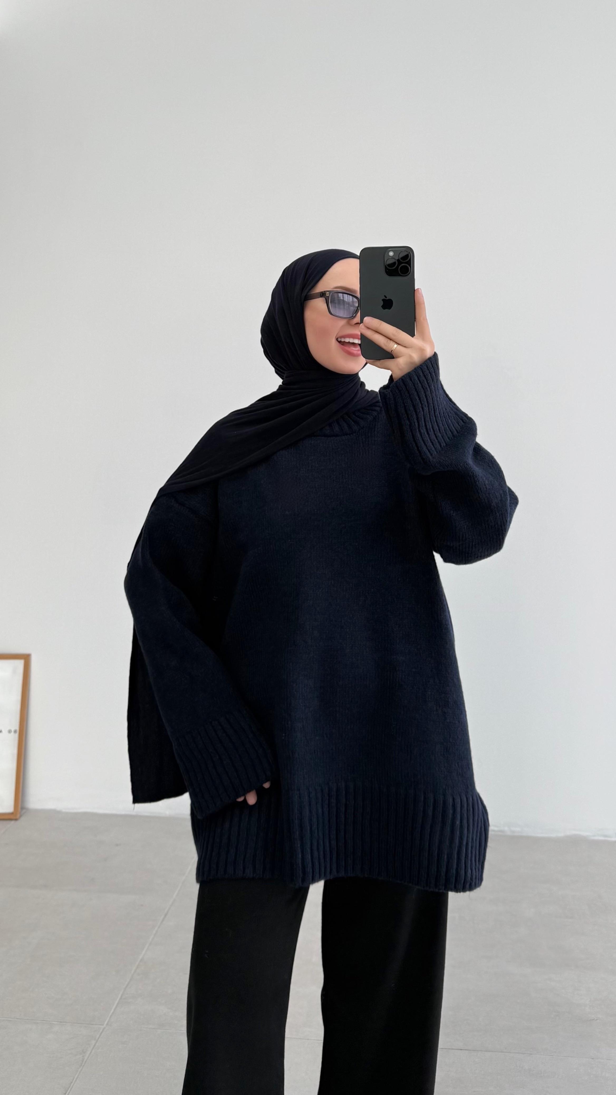 Asol Oversize Lacivert Kazak