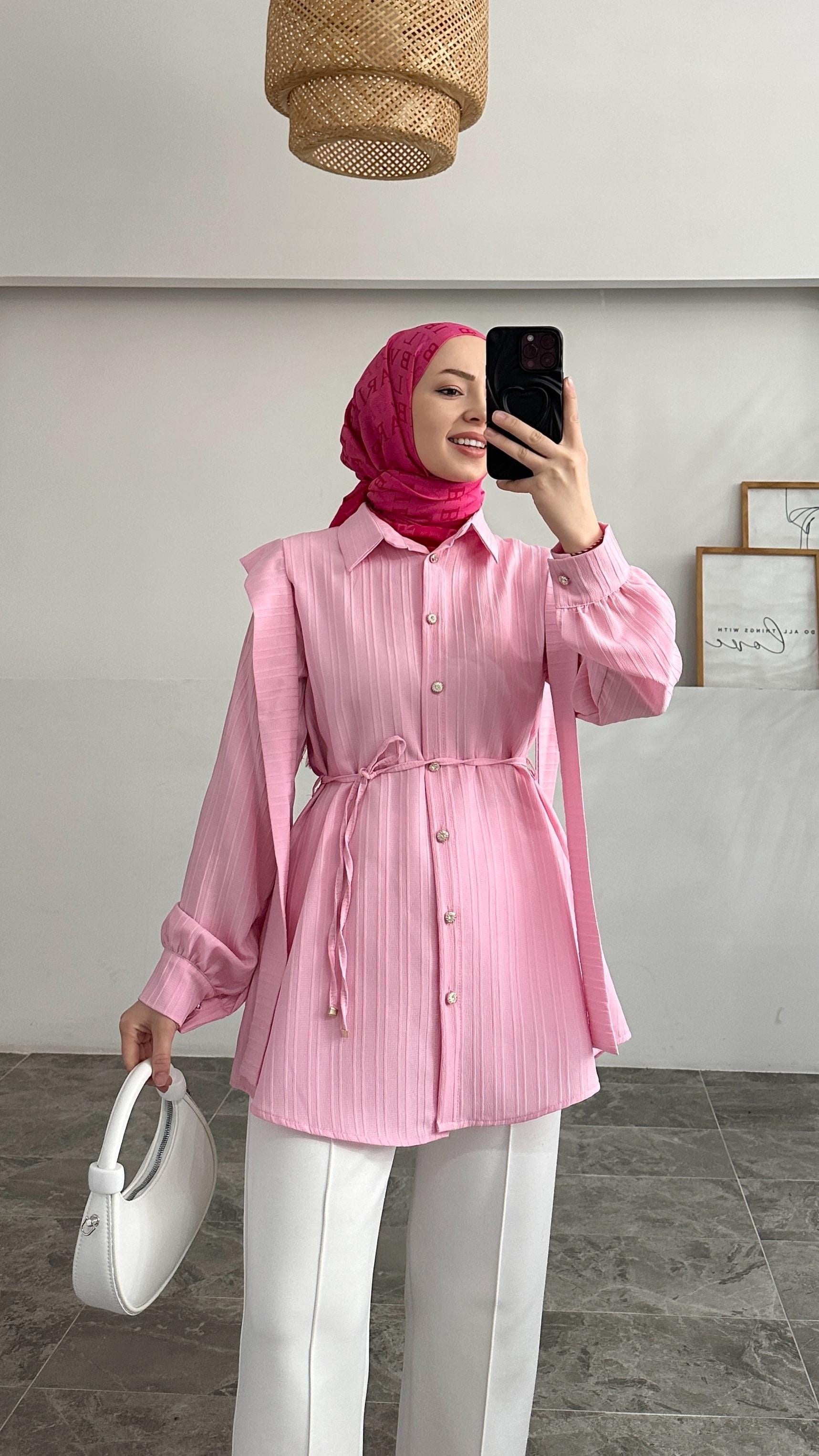 Ava Tasarım Pembe Gömlek