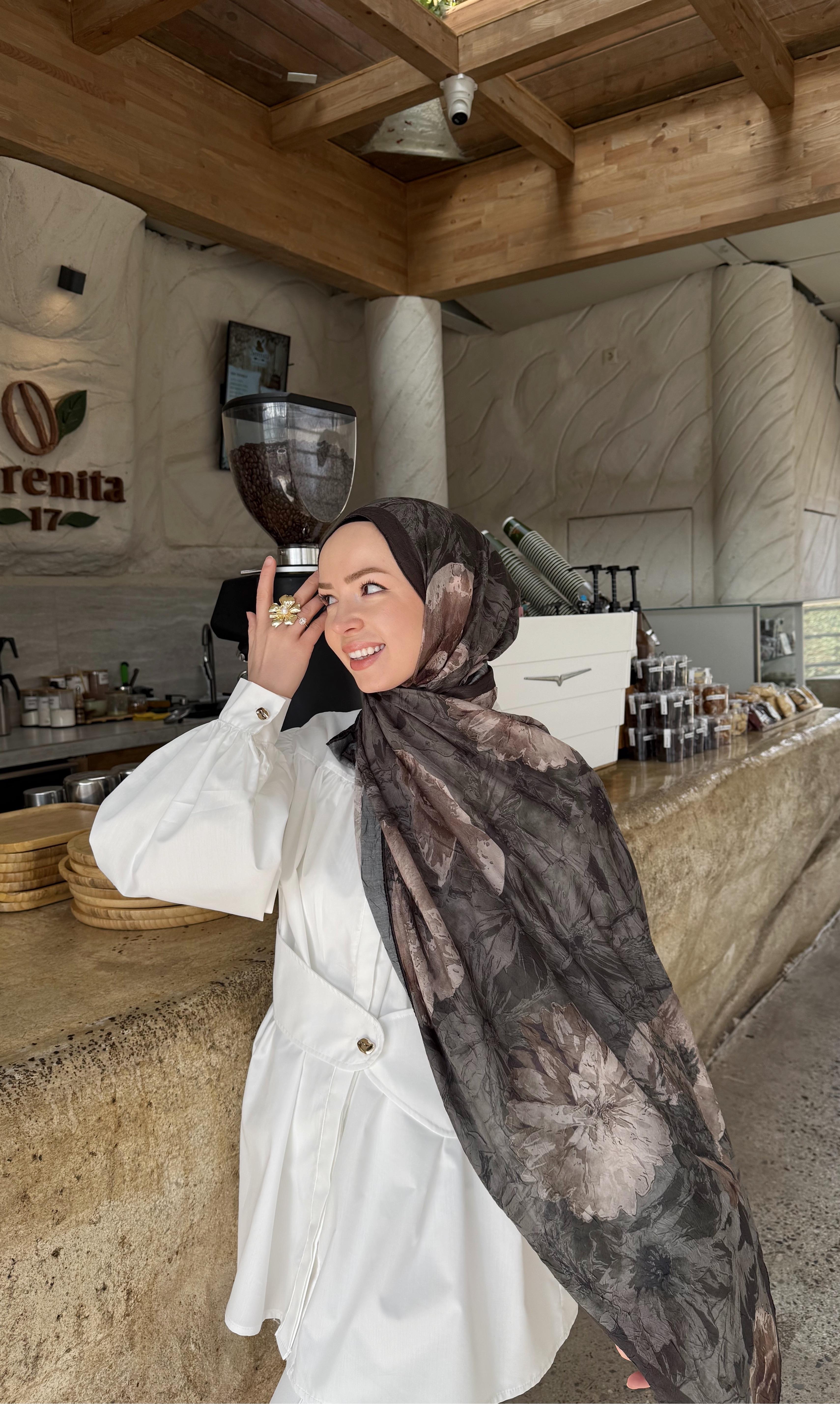 Bambu 15 Haki-Kahverengi Şal 