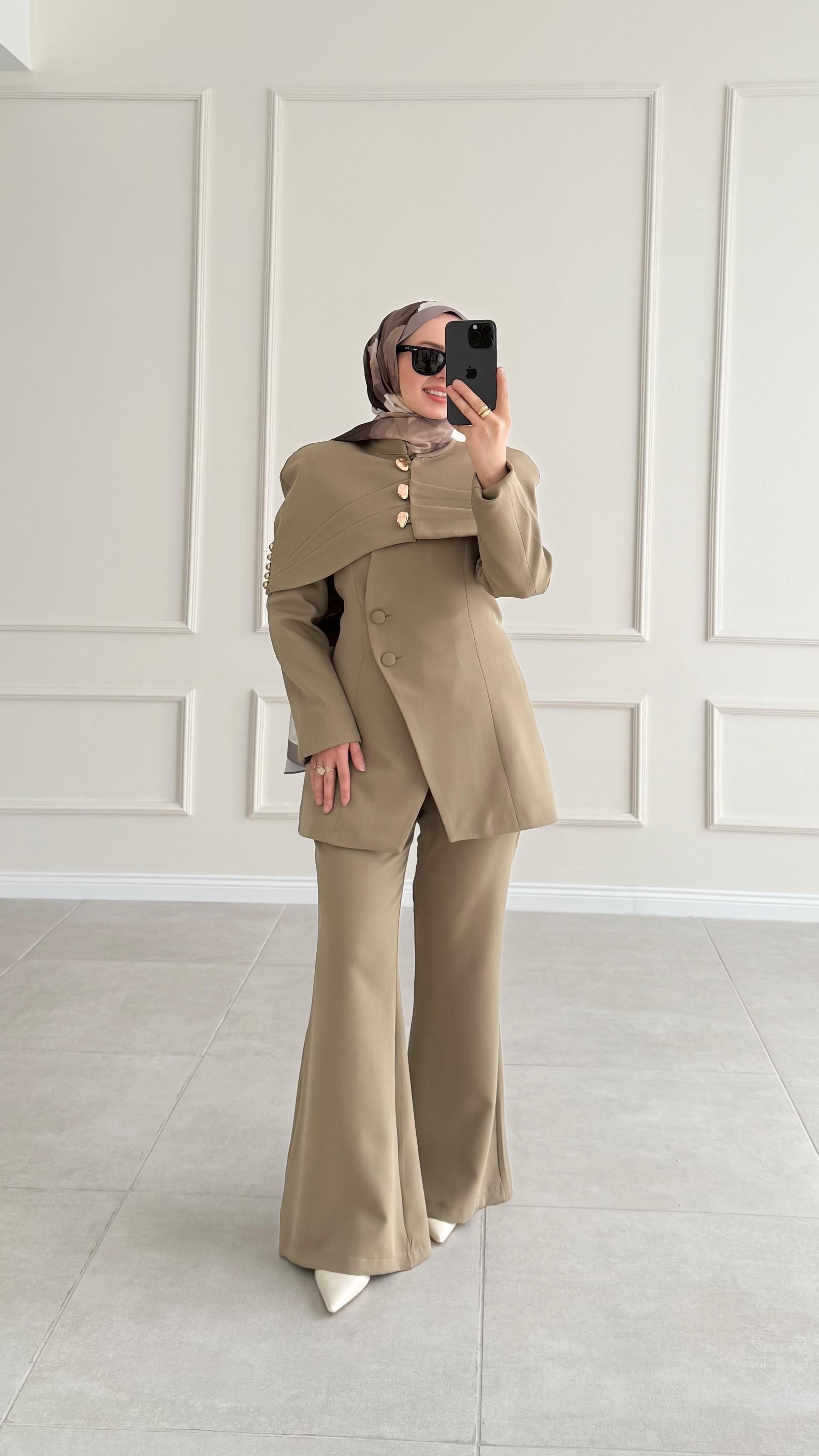 Bolerolu Premıum Ceketli Yağ Yeşili Takım