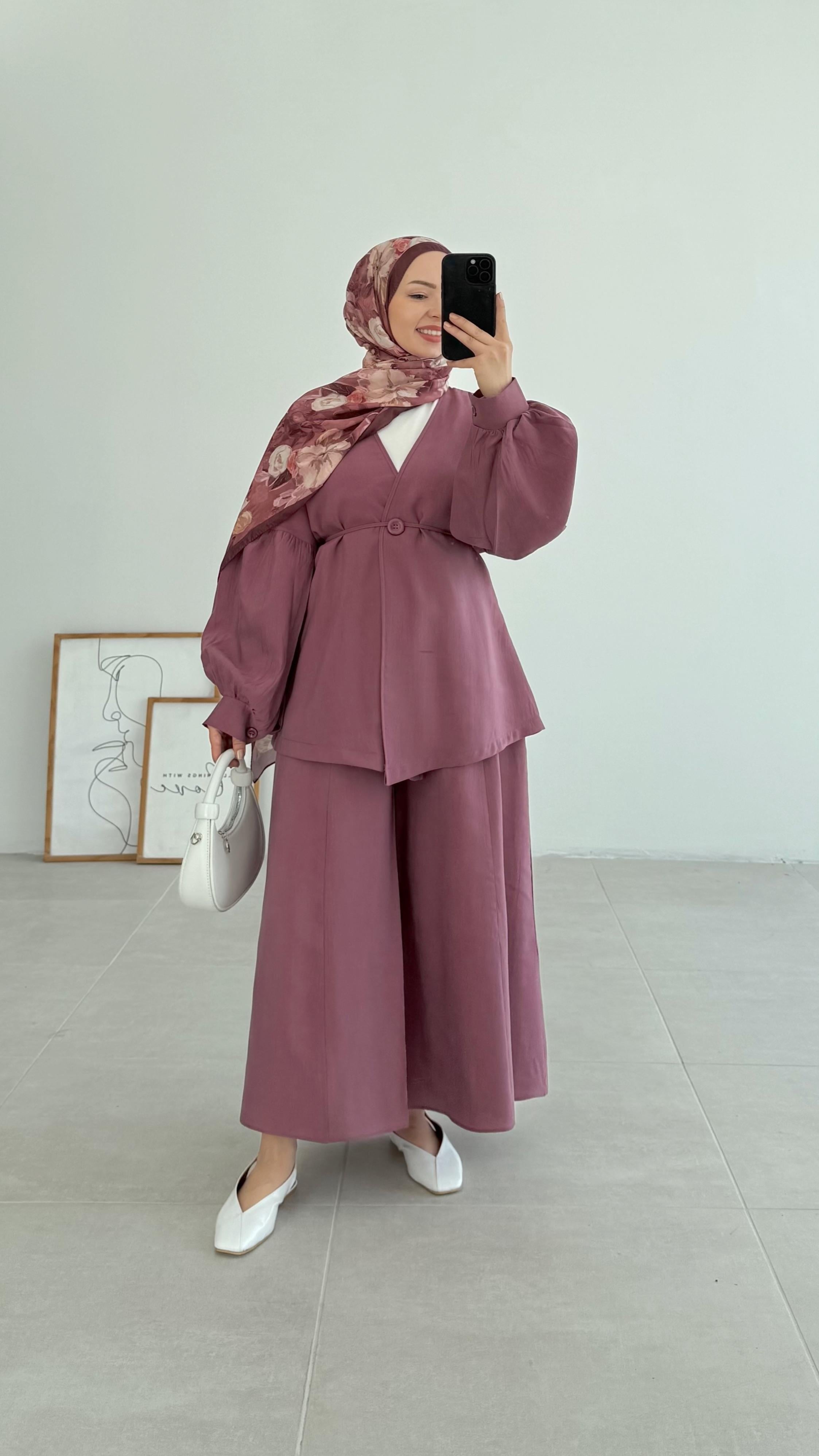 Cora Premıum Ceketli Bordo Takım