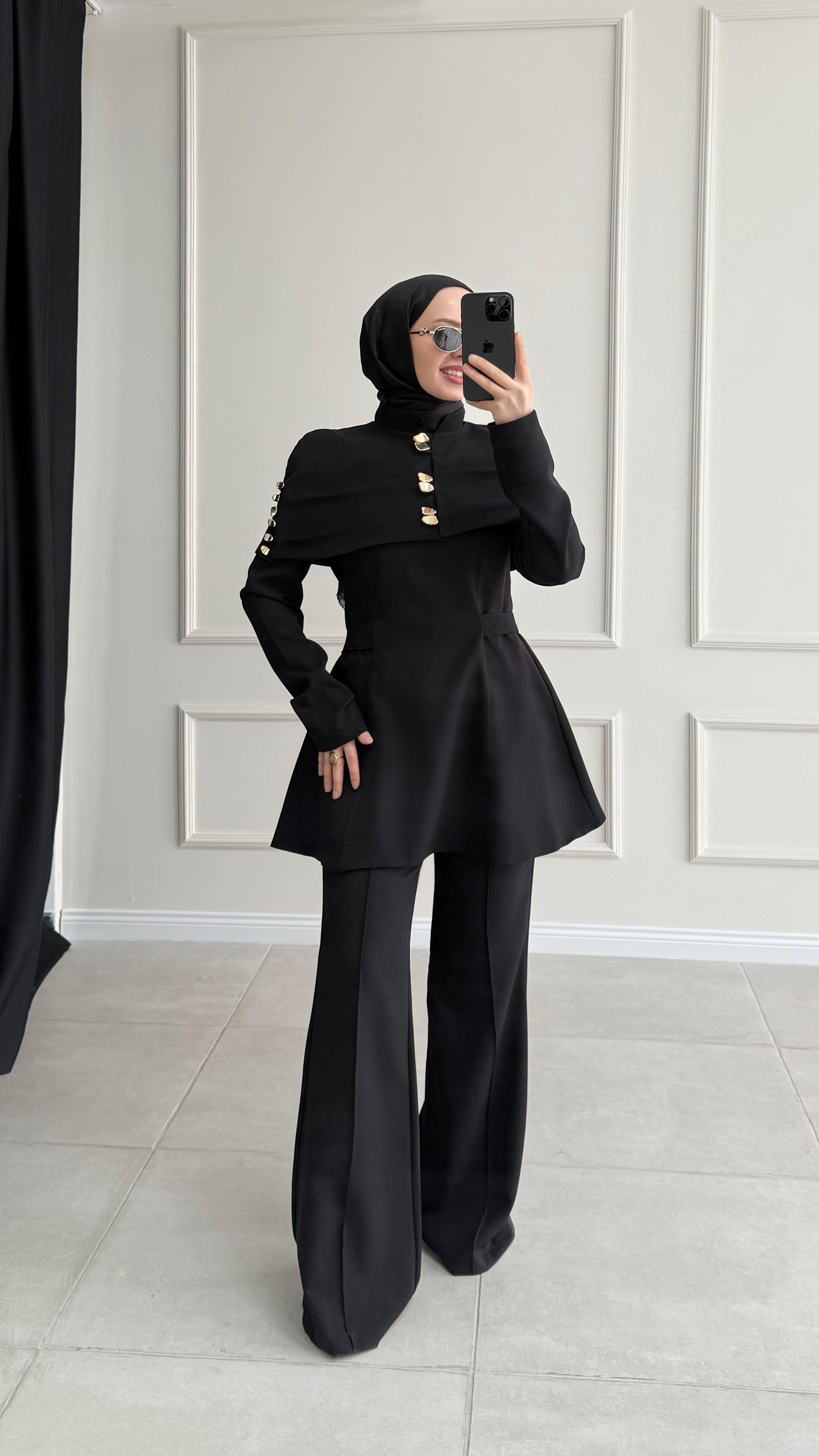 Dalin Bolerolu Siyah Tunik Takım