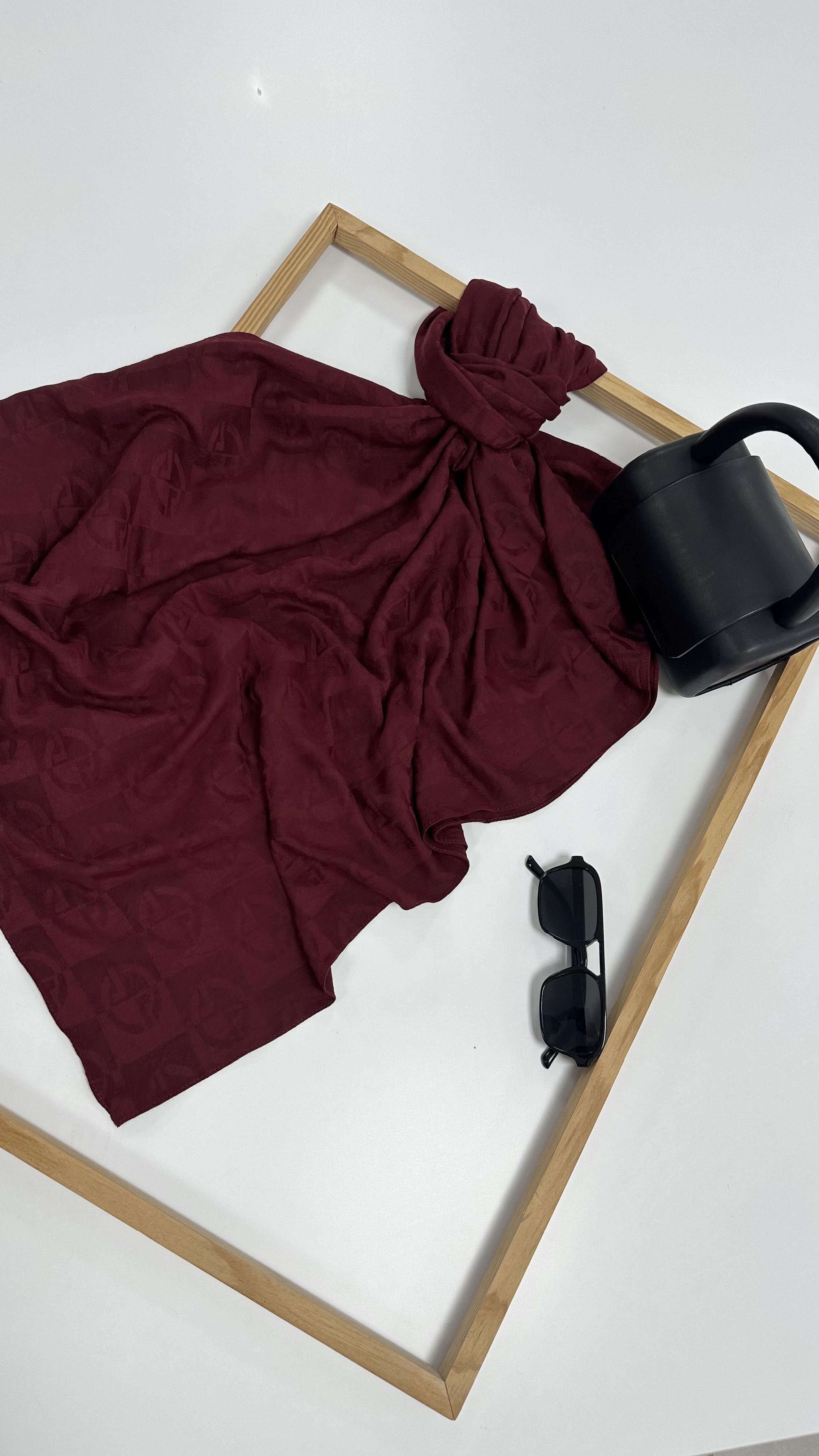 Dama Desen Bordo Şal 