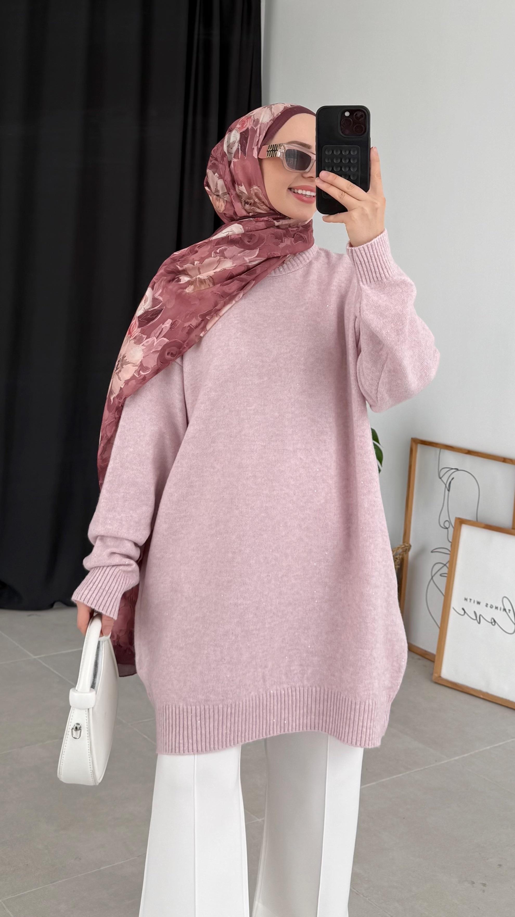 Dani Taşlı Pembe Kazak