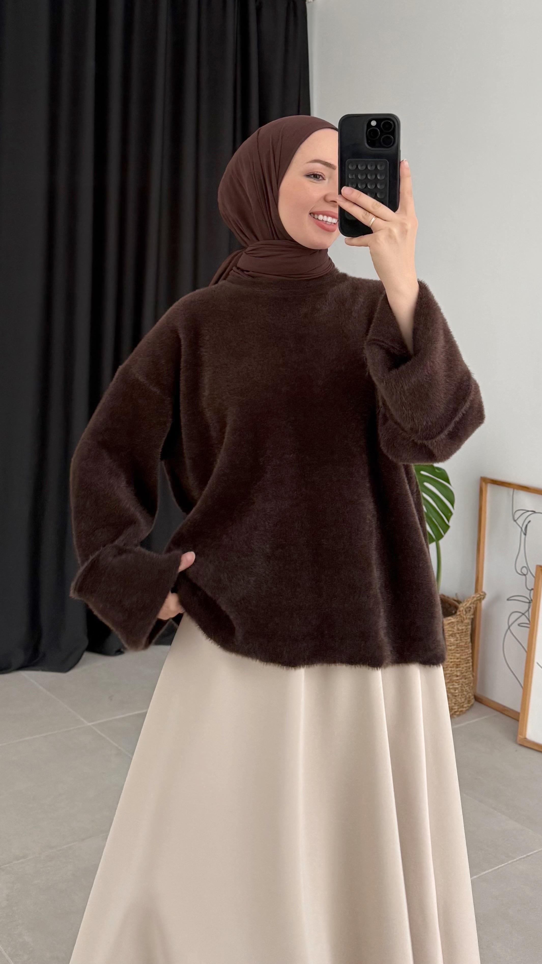 Delet Angora Kahverengi Kazak