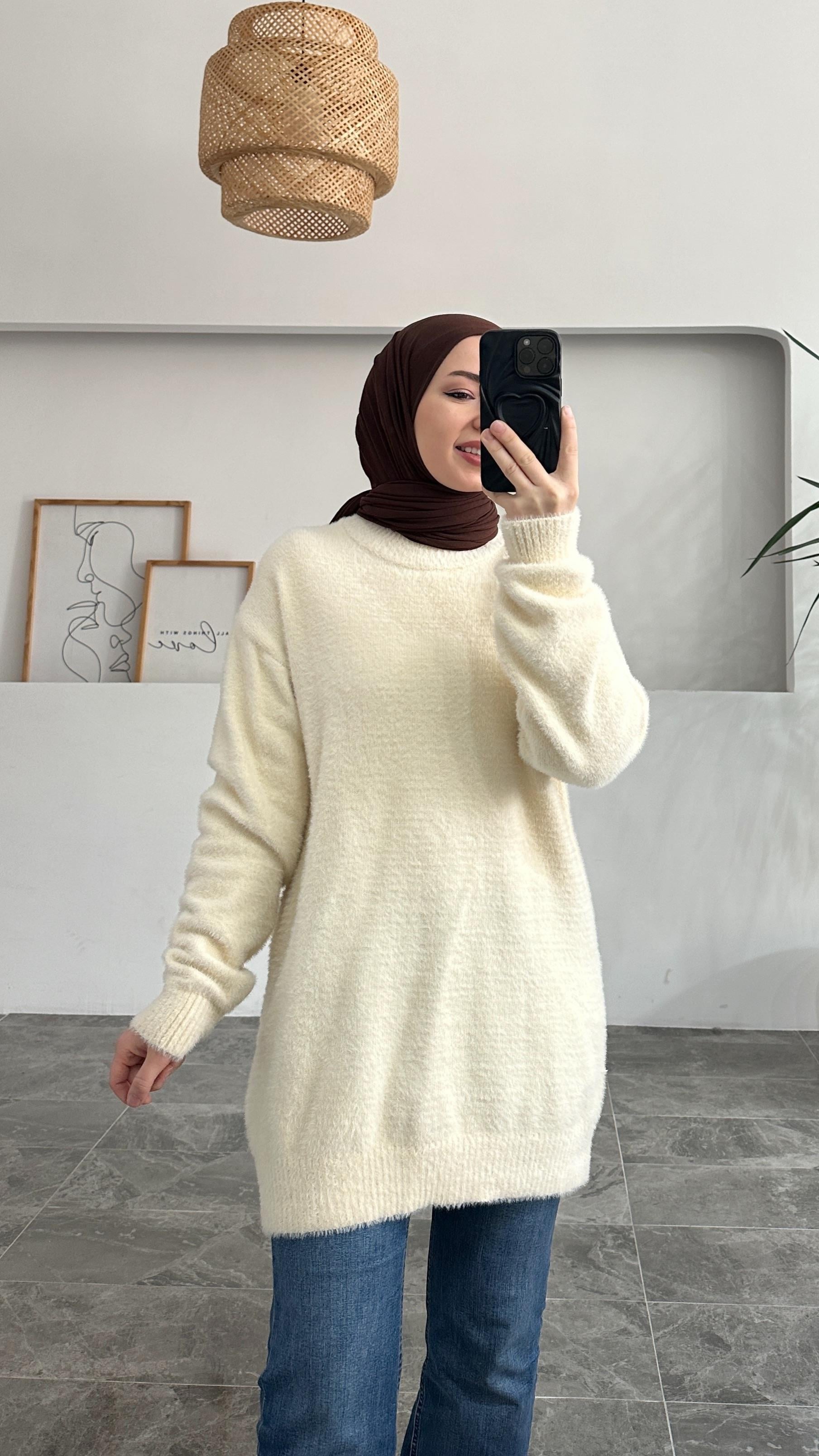 Denia Yumuşak Premium Krem Kazak 