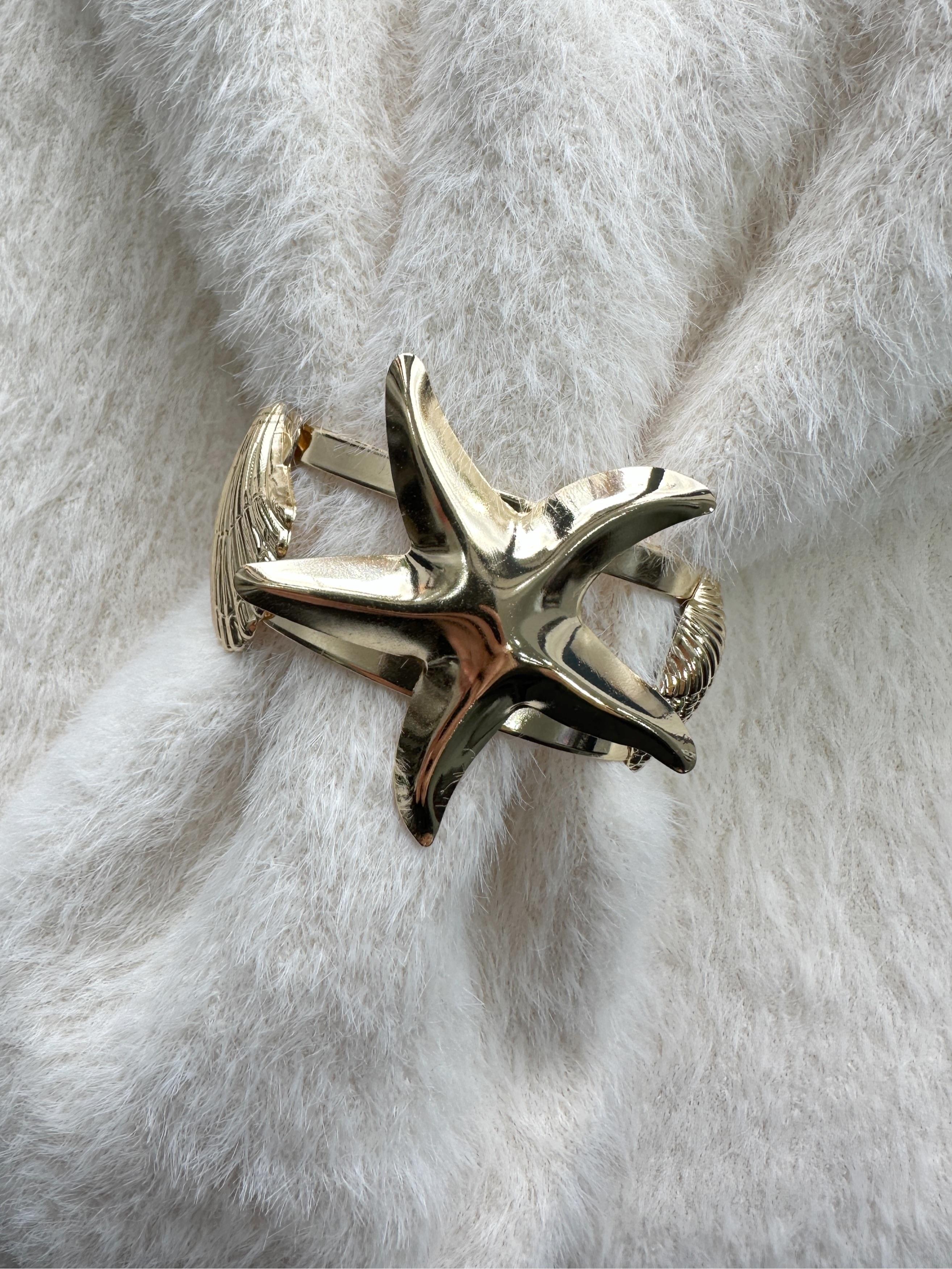 Deniz Kabuklu Gold Kelepçe