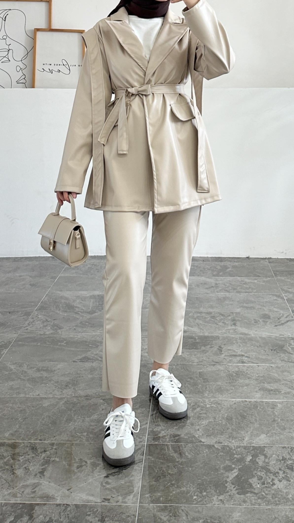 Eyes Bej Deri Havuç Premıum Pantolon