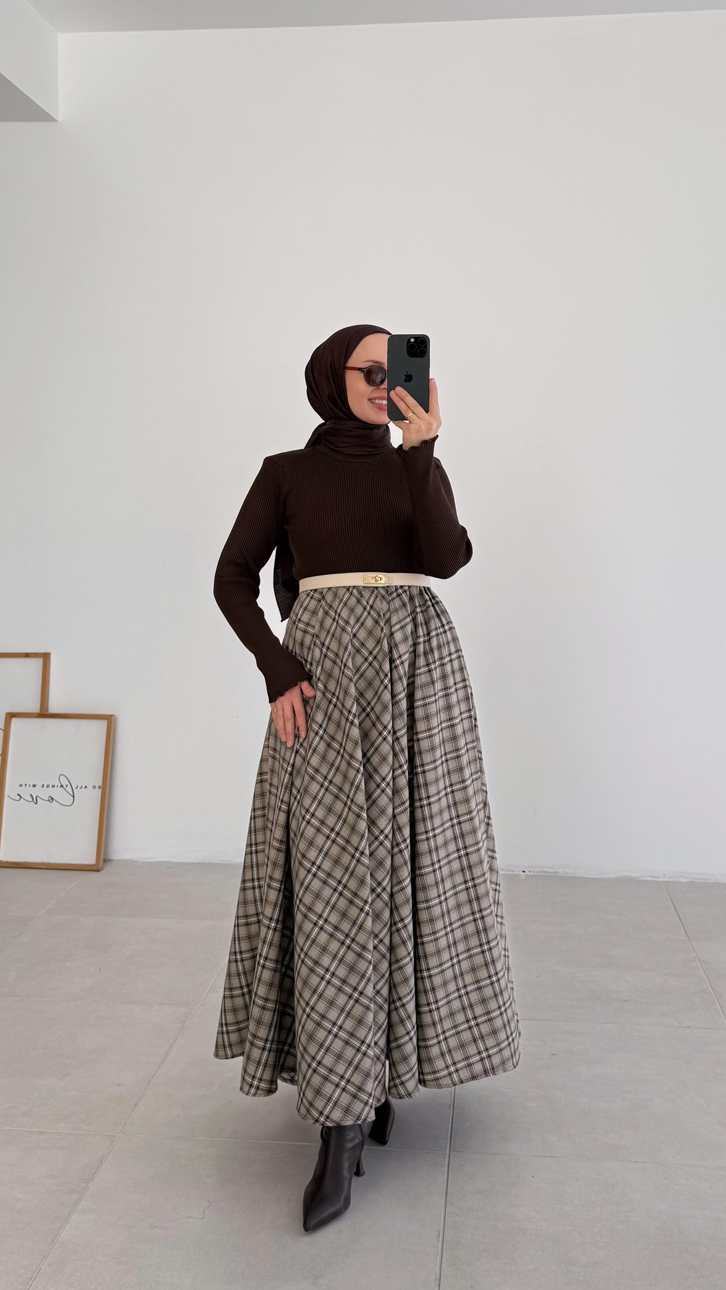 Fanola Taş Ekose Etek 