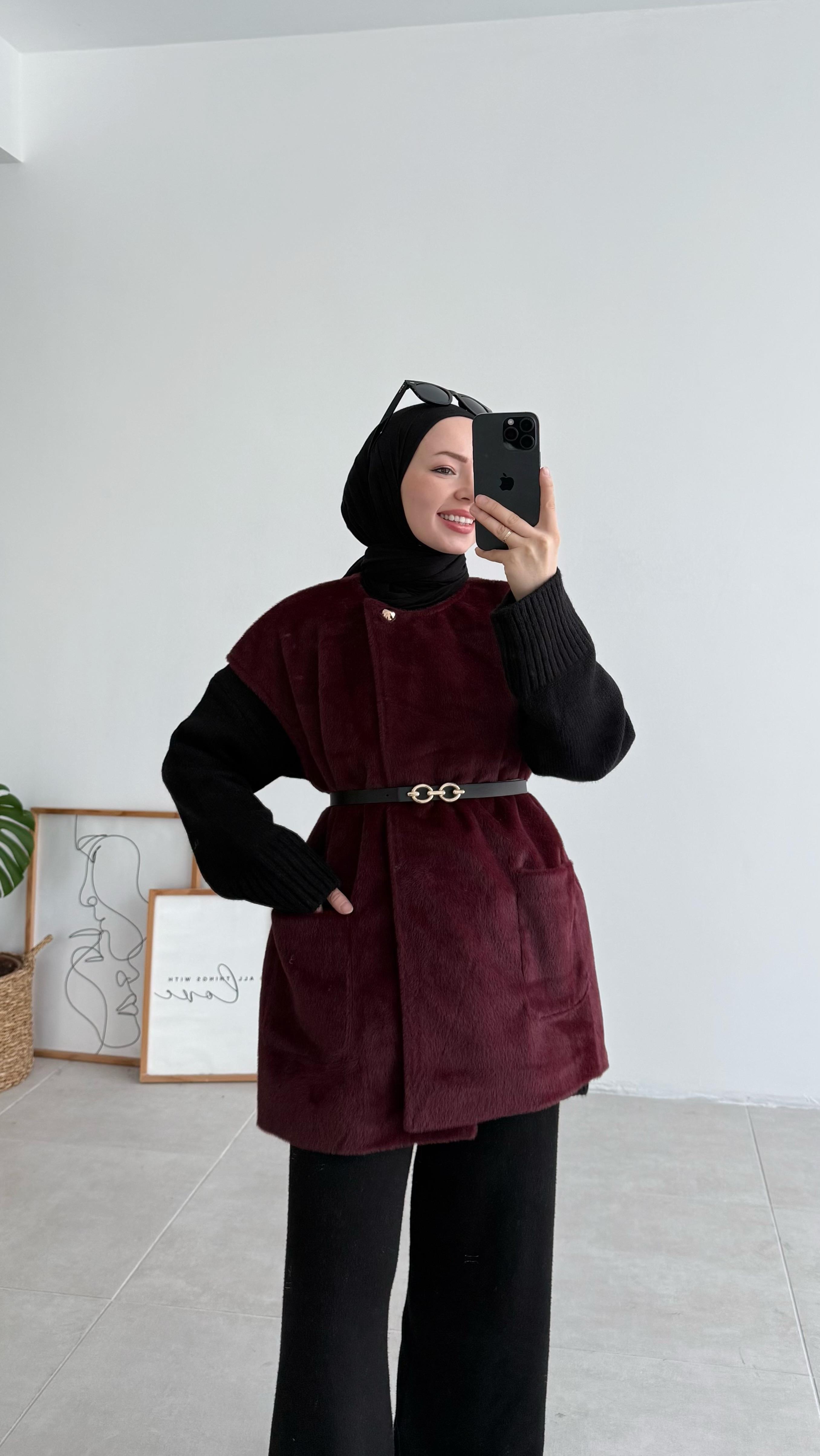 Fox Cepli Bordo Premıum Yelek