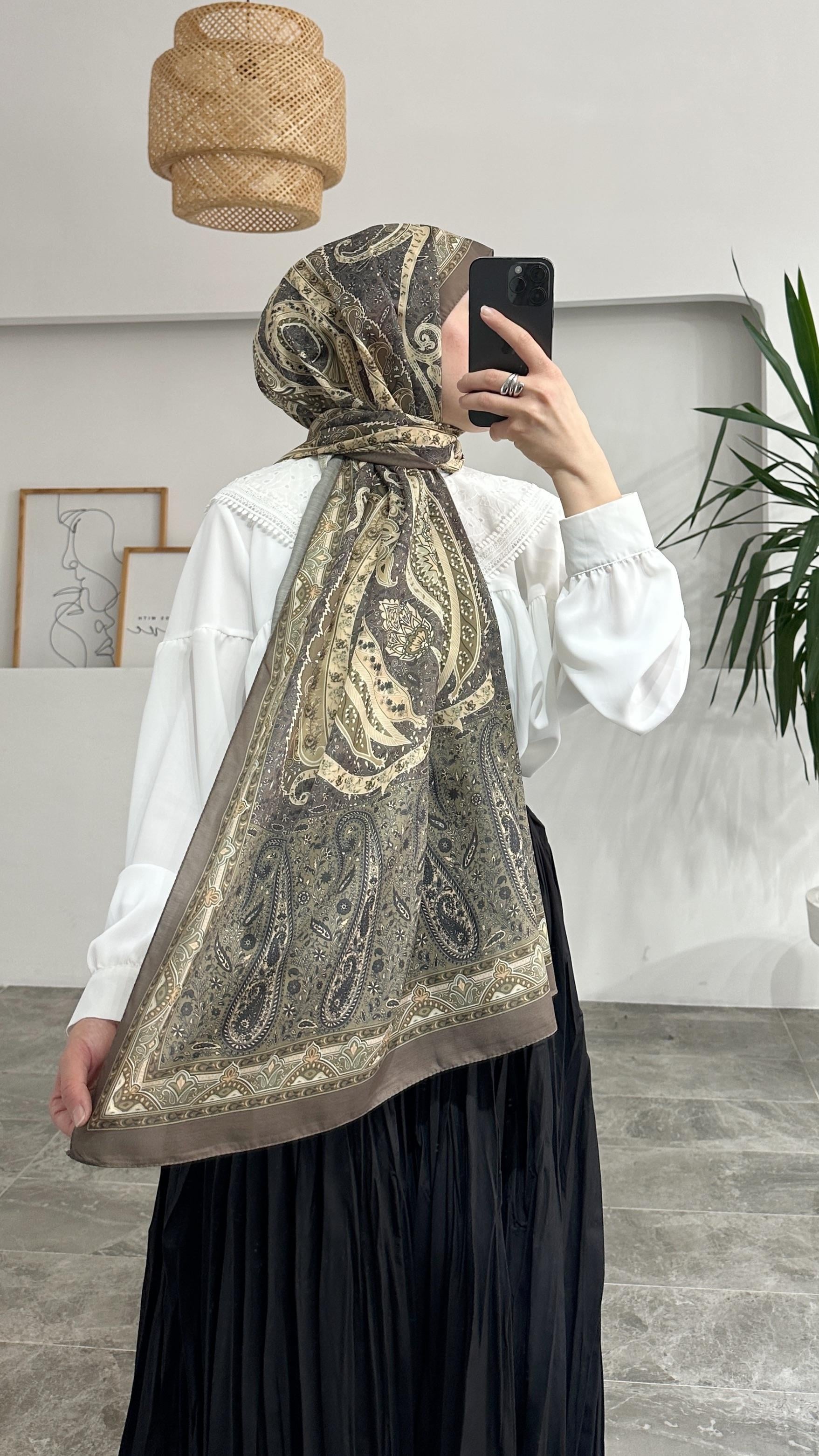 Freya Etnik Desen Solf Kahve Şal