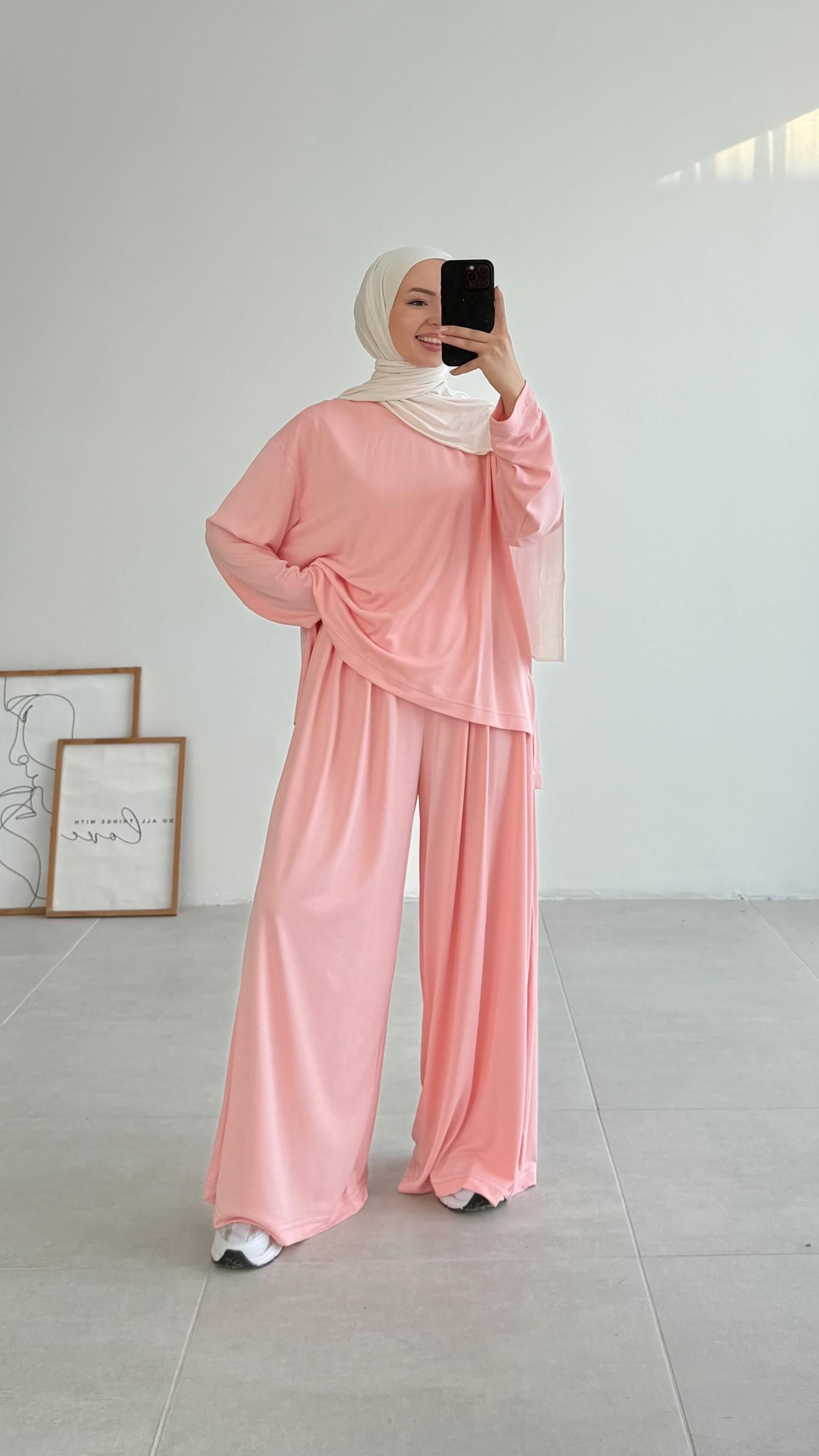 Hales Oysho Toz Pembe Eşofman Takım