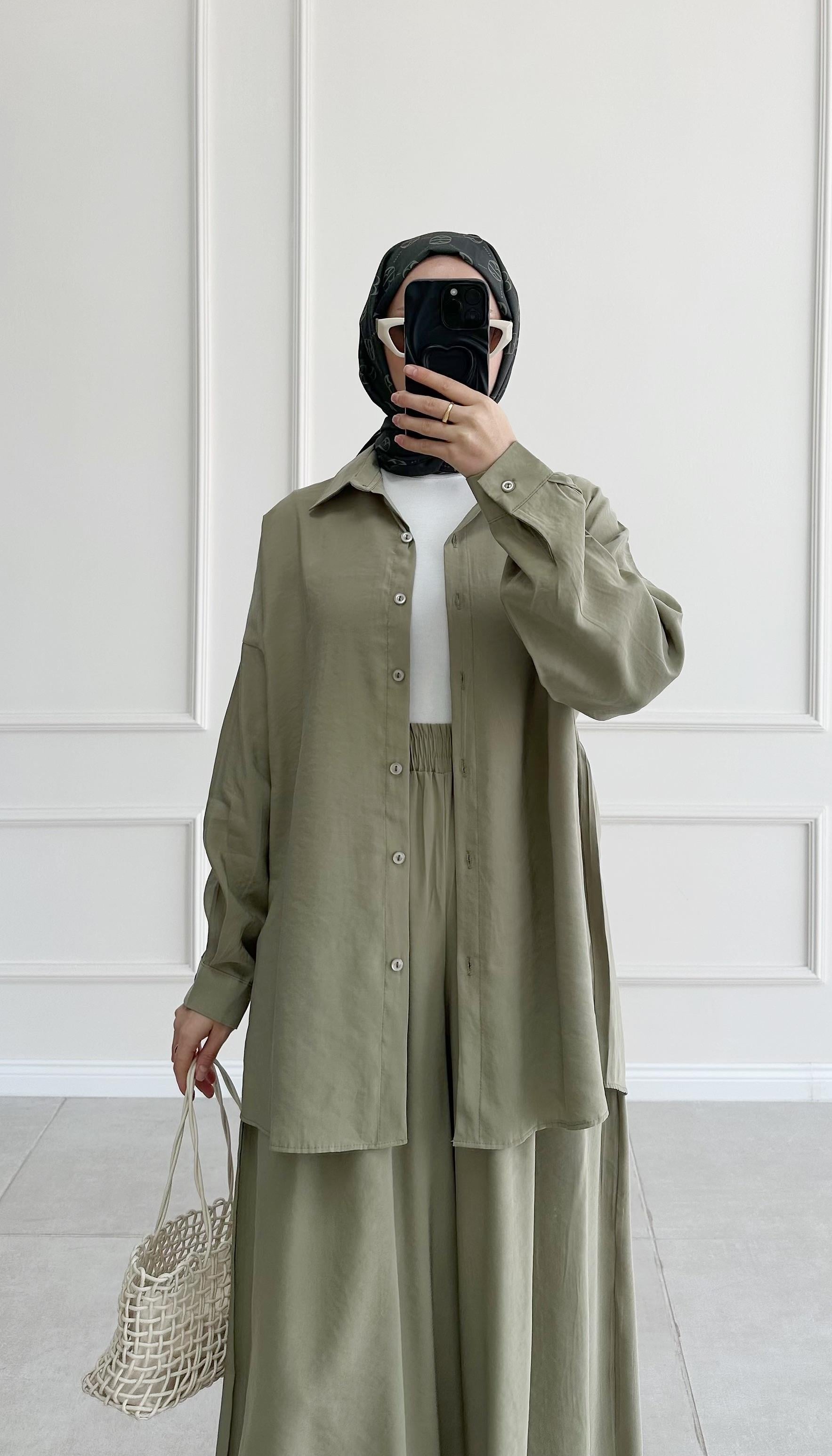 Hanka Oversize Haki Gömlek