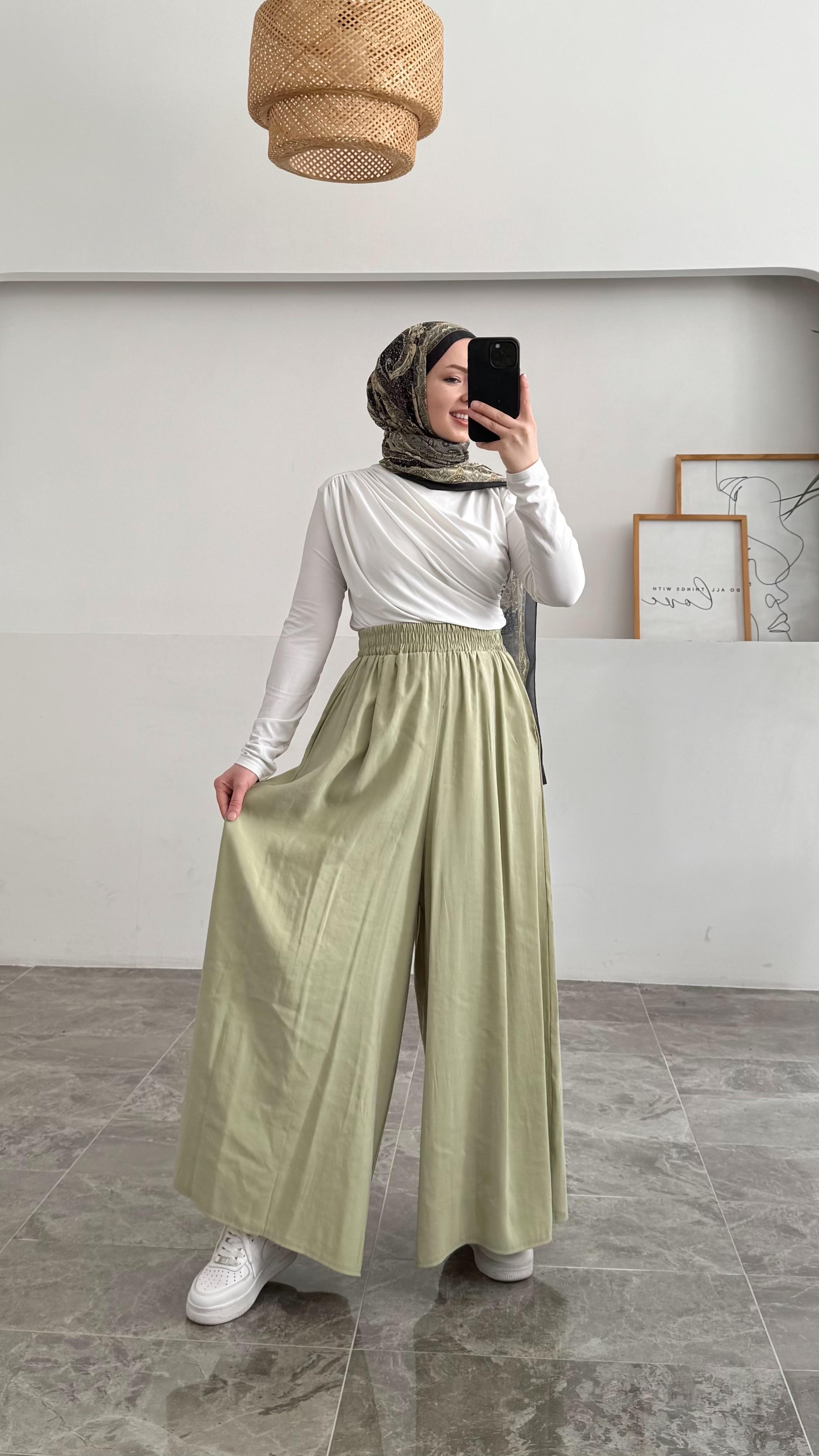 Hante Mint Bol Pantolon Etek