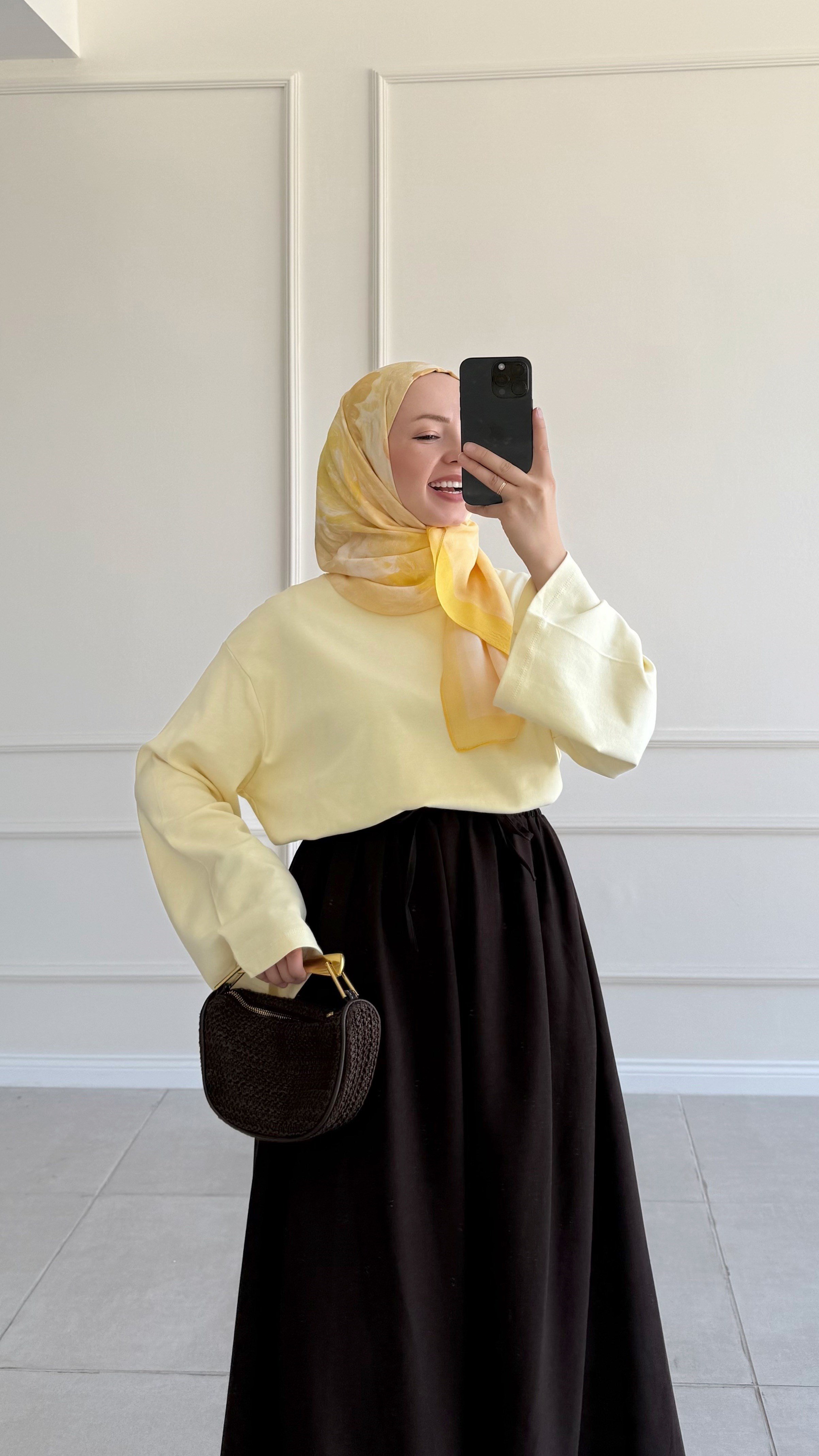 Jade Oversize Basic Sarı Tunik