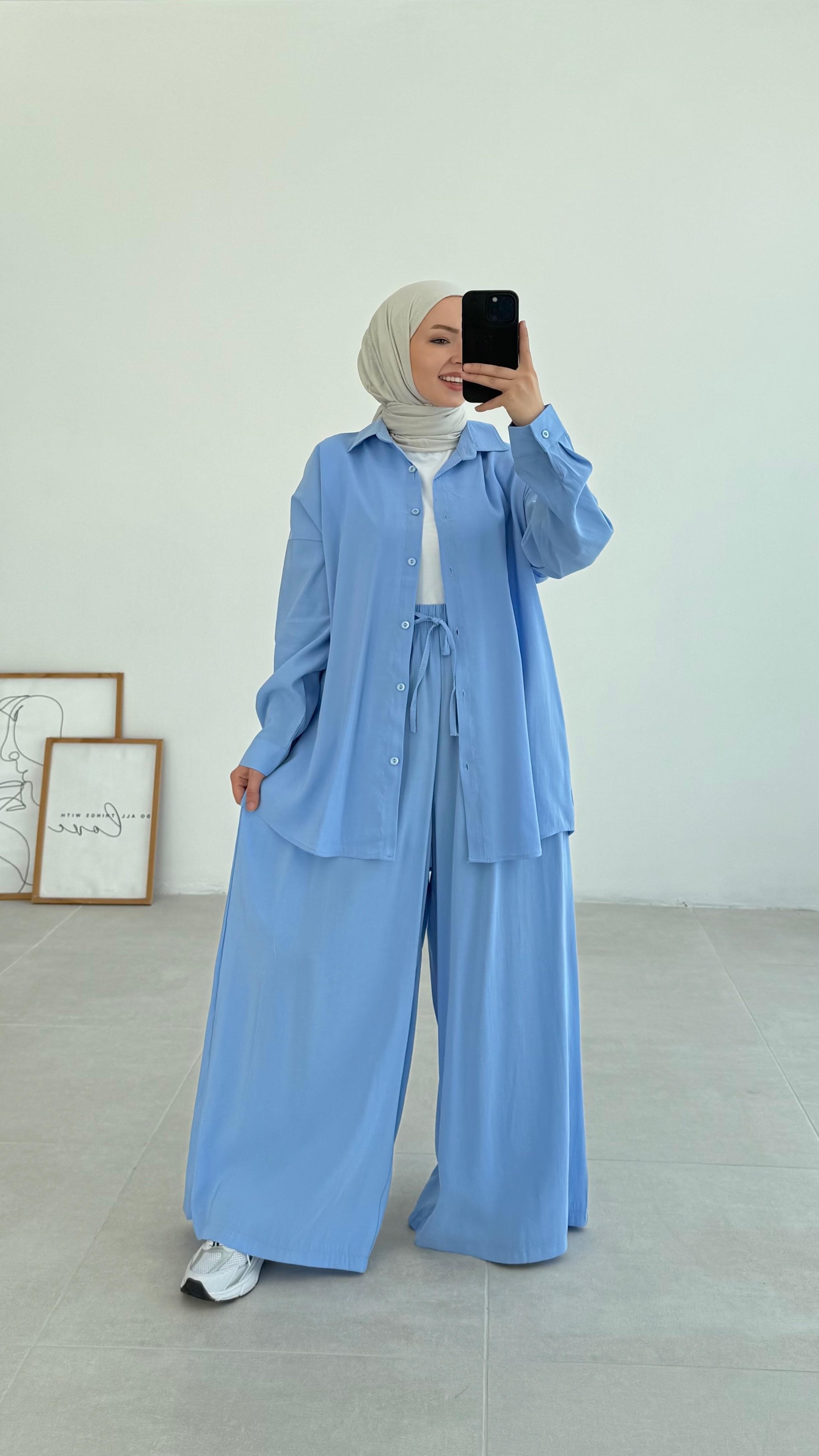 Kaline Rahat Gömlekli Mavi Takım