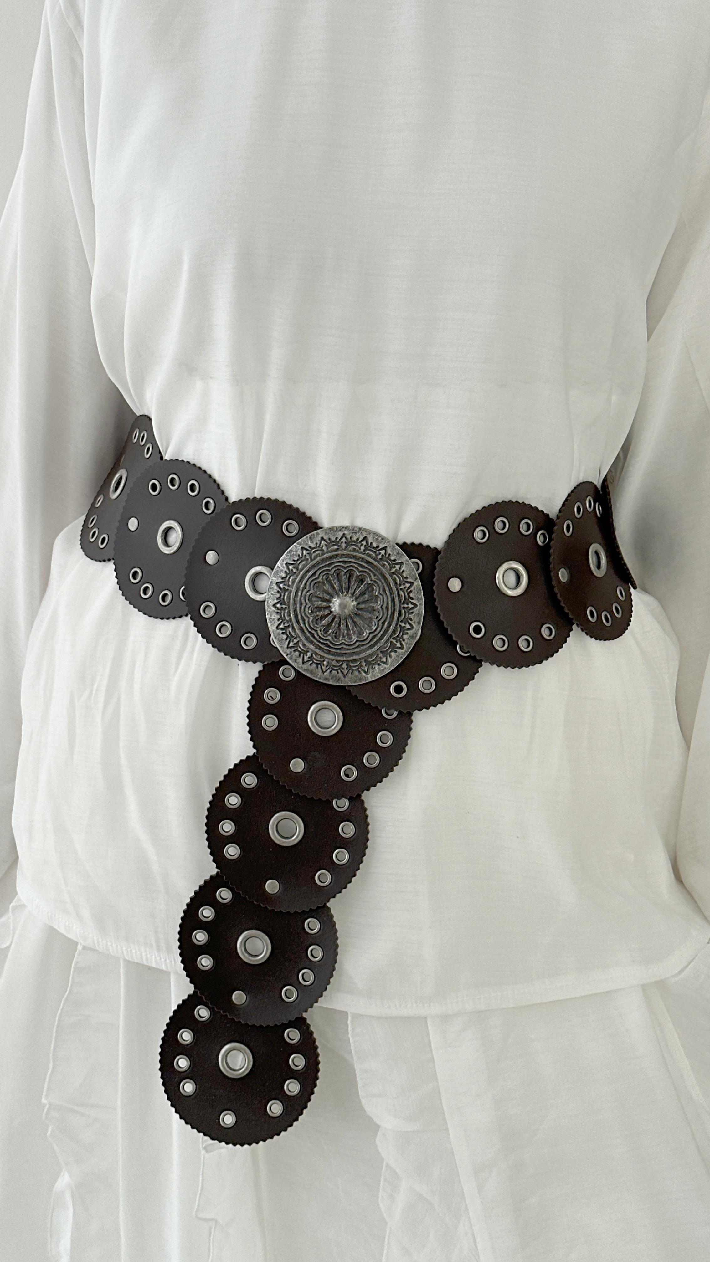 Kovboy Acı Kahve Deri Kadın Kemeri