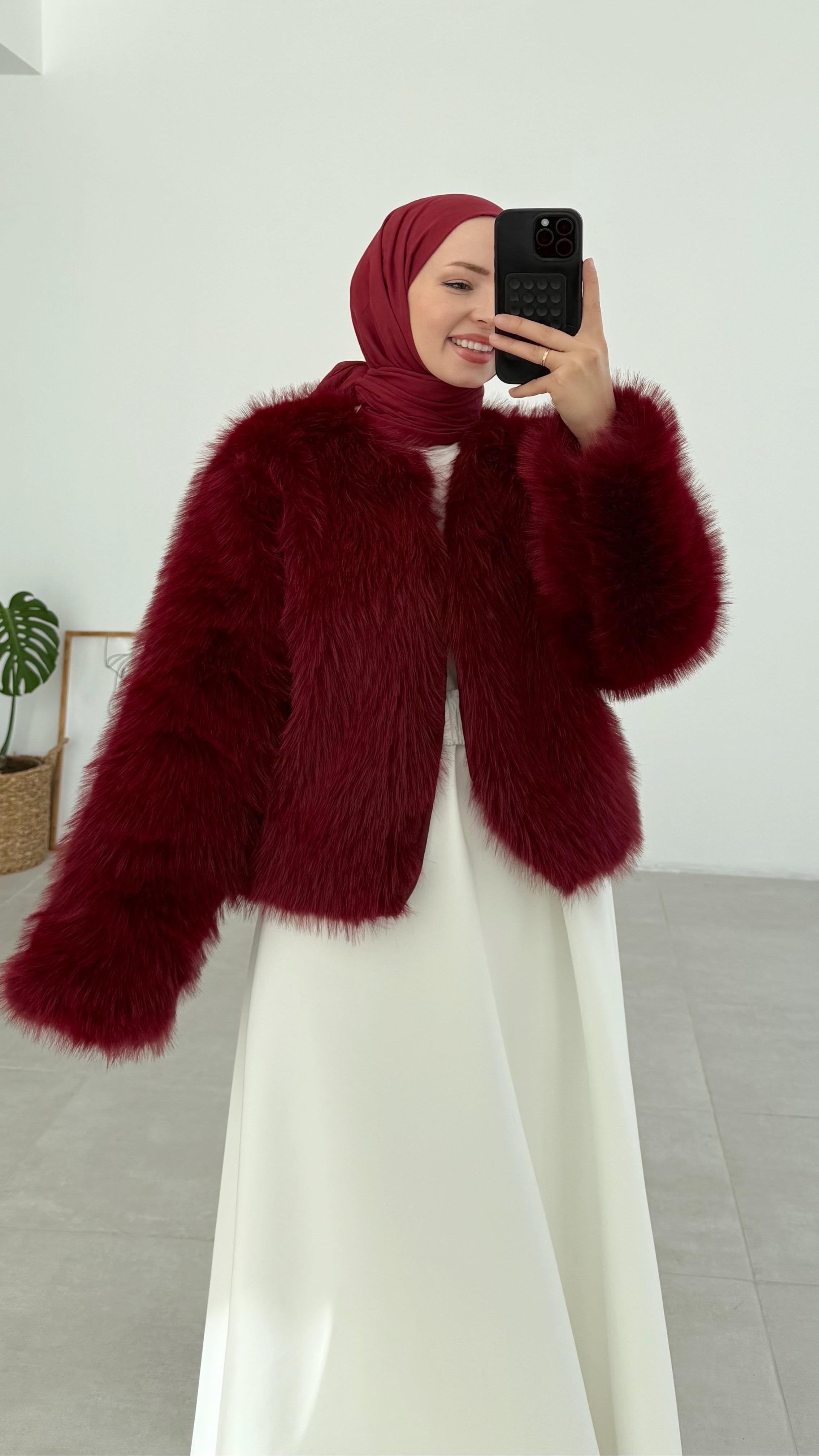 Lilac Premıum Kısa Bordo Kürk
