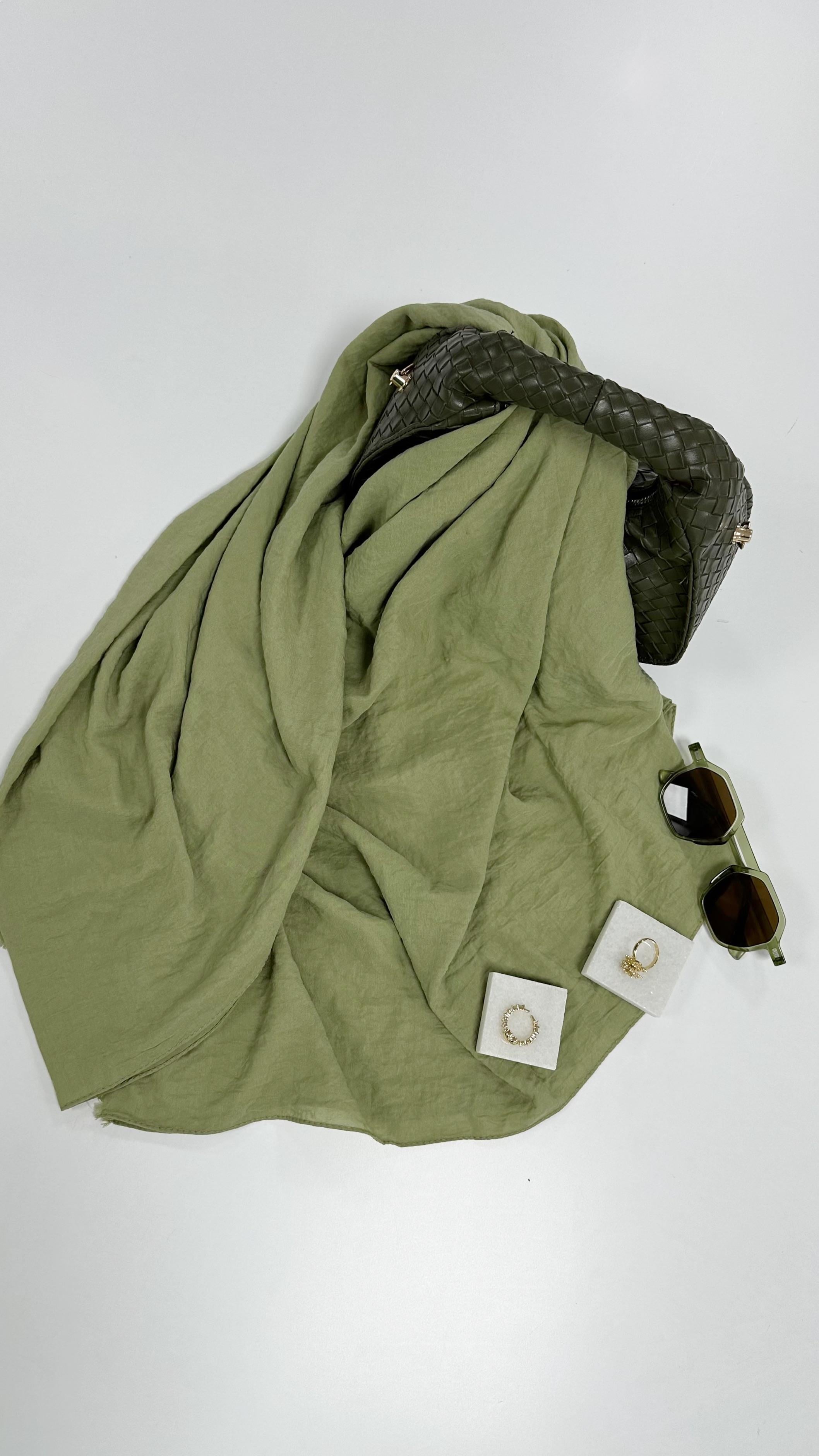 Moon Pamuklu Küf Yeşili Şal 