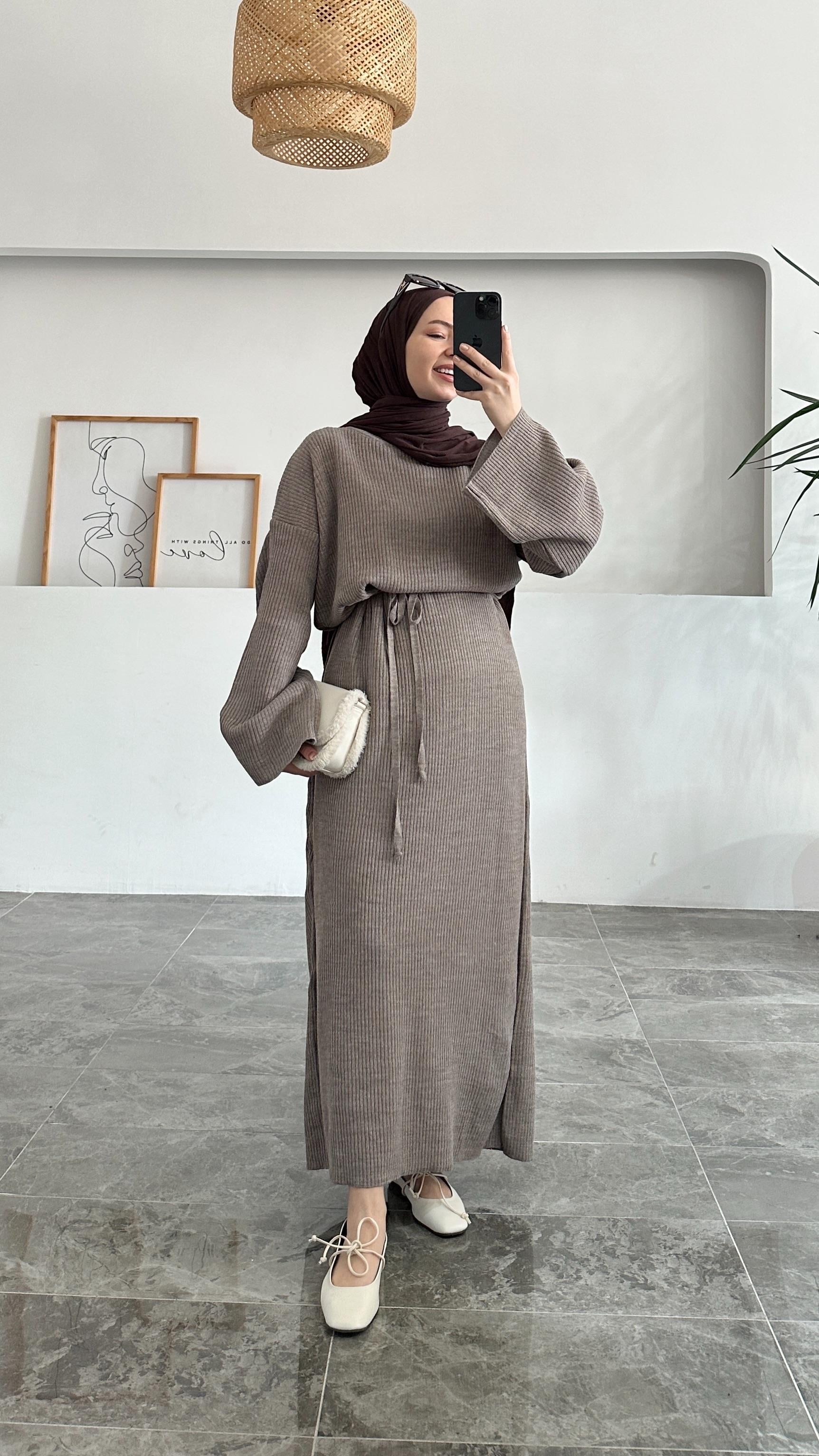 Pella Vizon Fitilli Triko Elbise