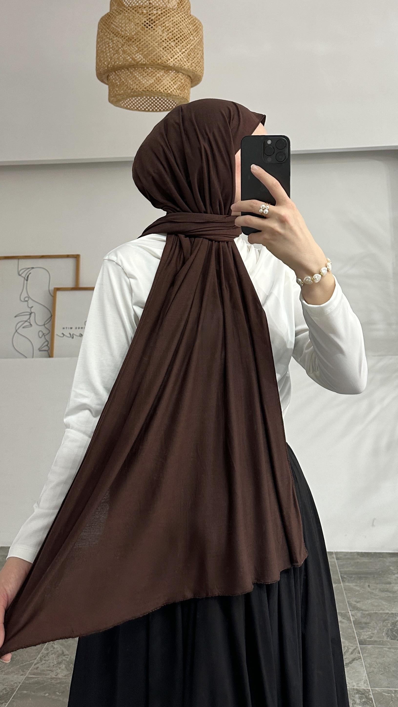 Perla Acı Kahve Penye Şal