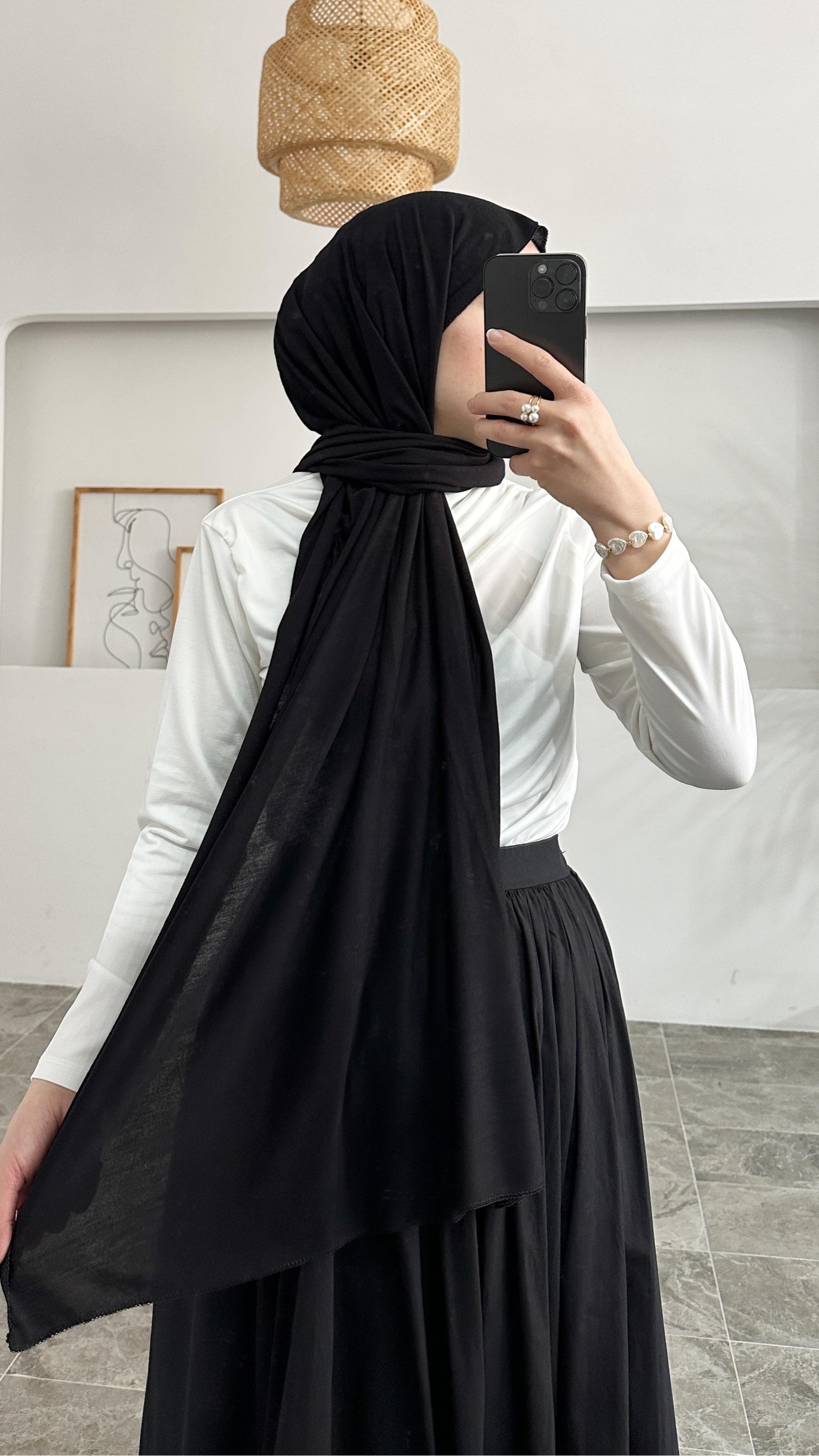 Perla Siyah Penye Şal