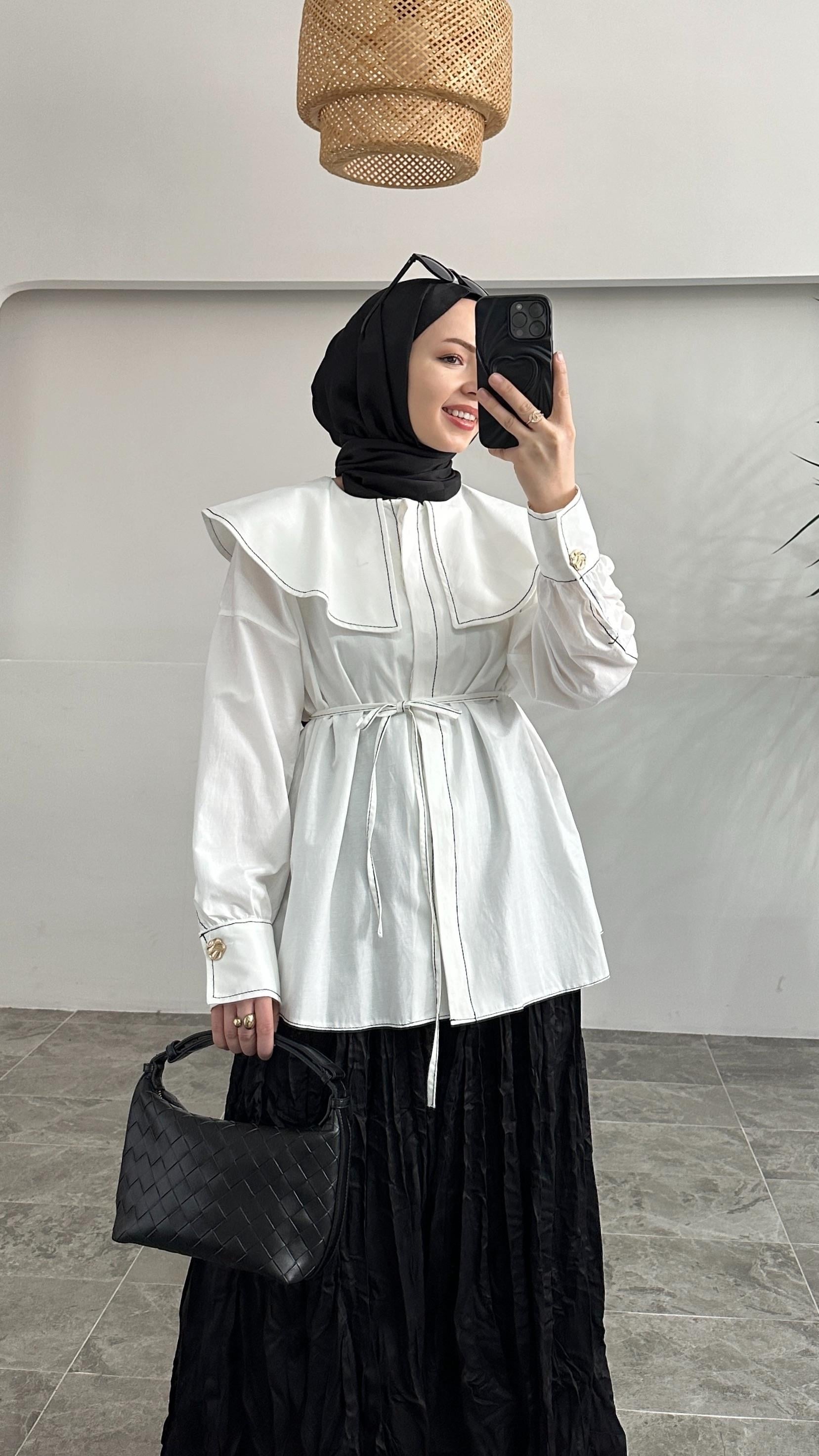 Premium Gemici Yaka Beyaz Gömlek