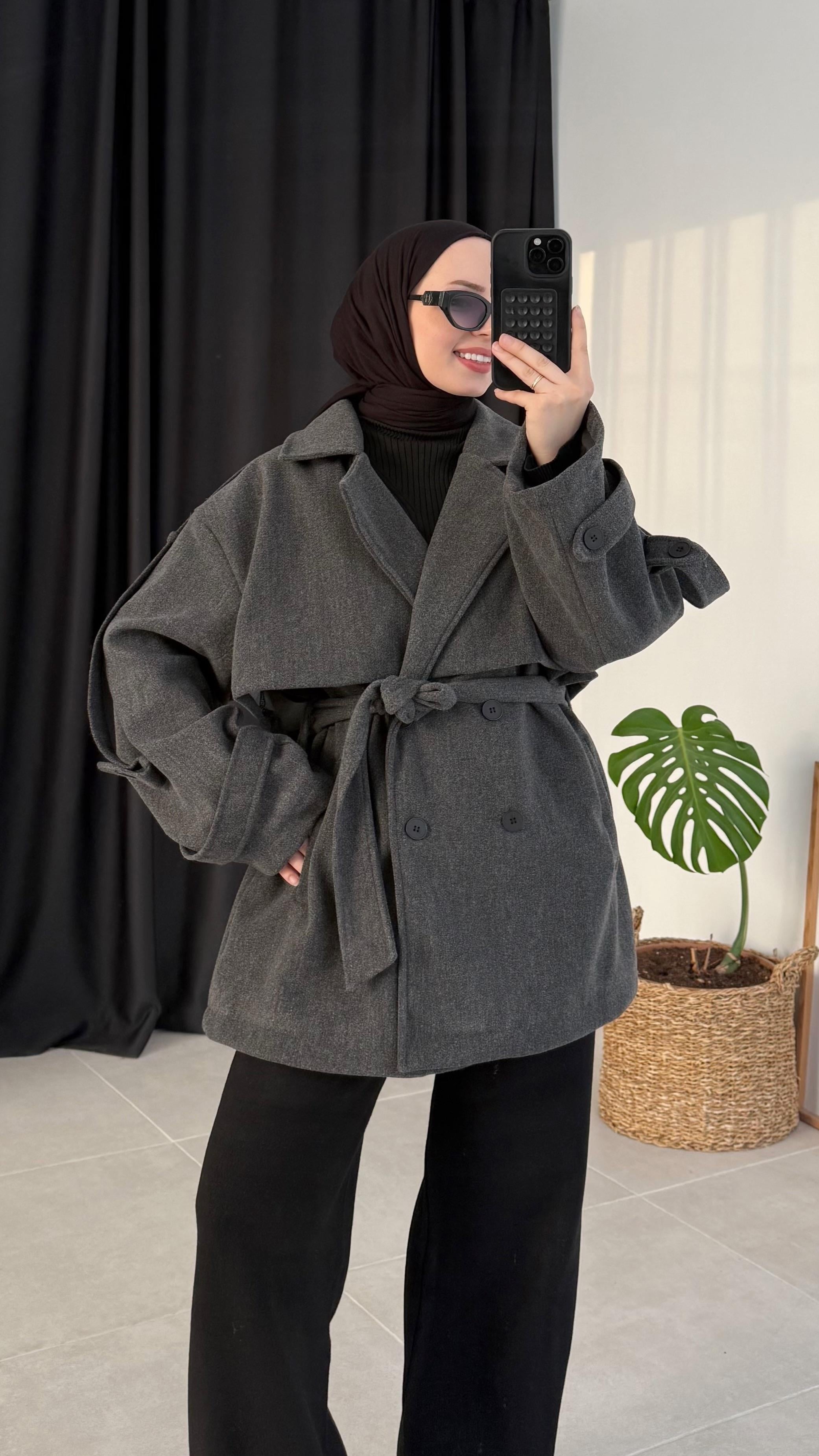 Ranol Araboy Kaşe Antrasit Kaban