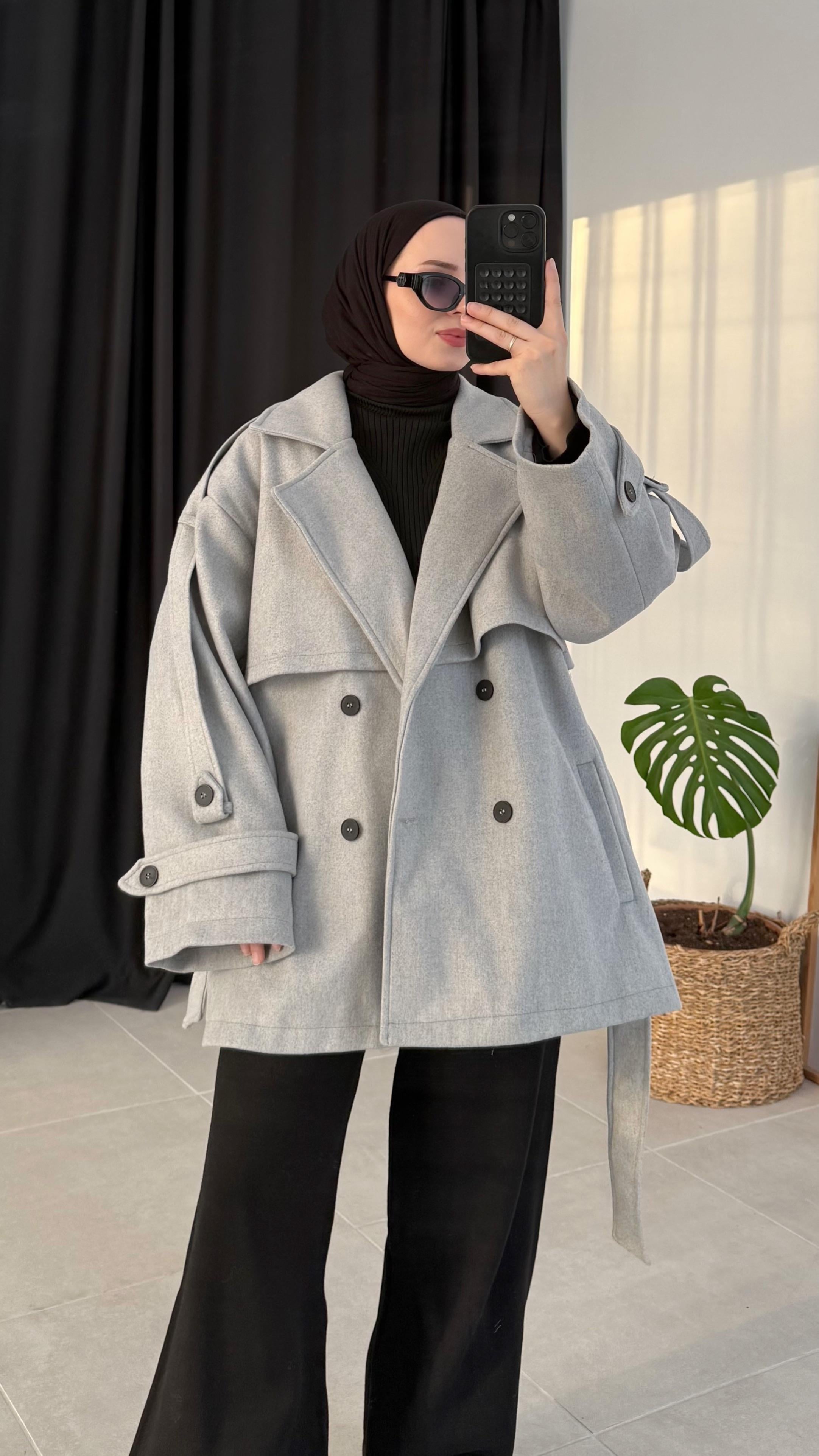 Ranol Araboy Kaşe Gri Kaban