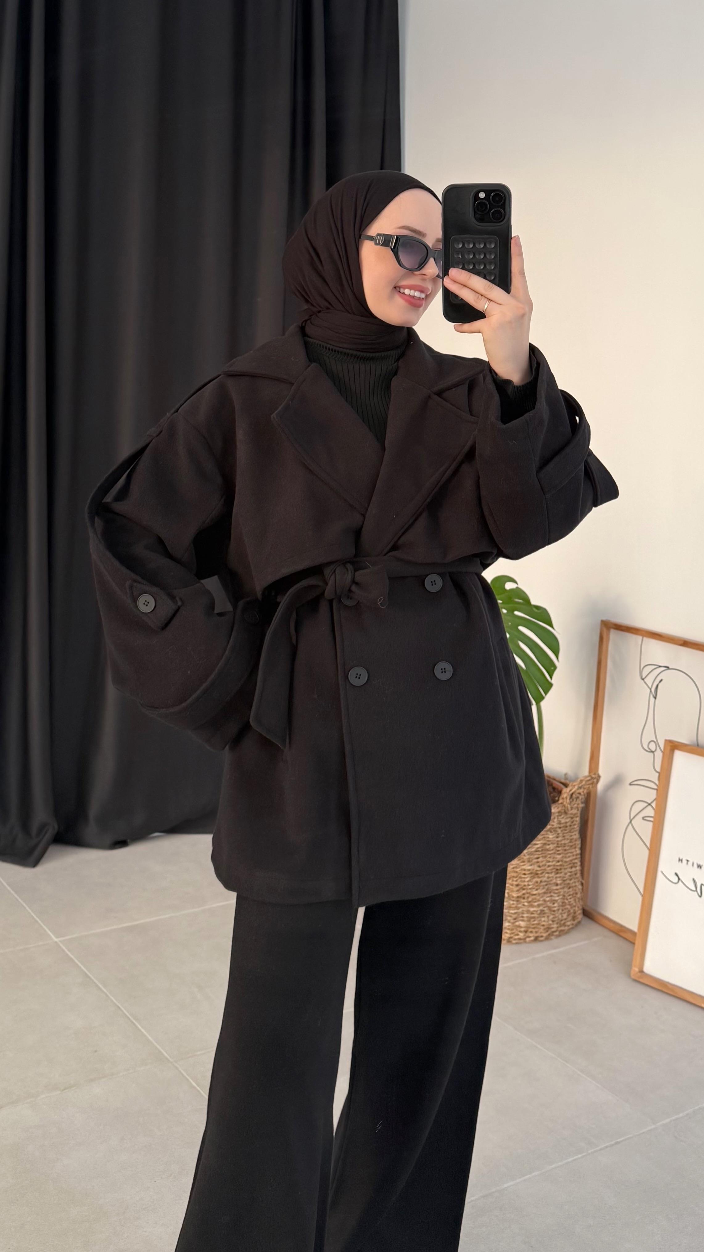 Ranol Araboy Kaşe Siyah Kaban