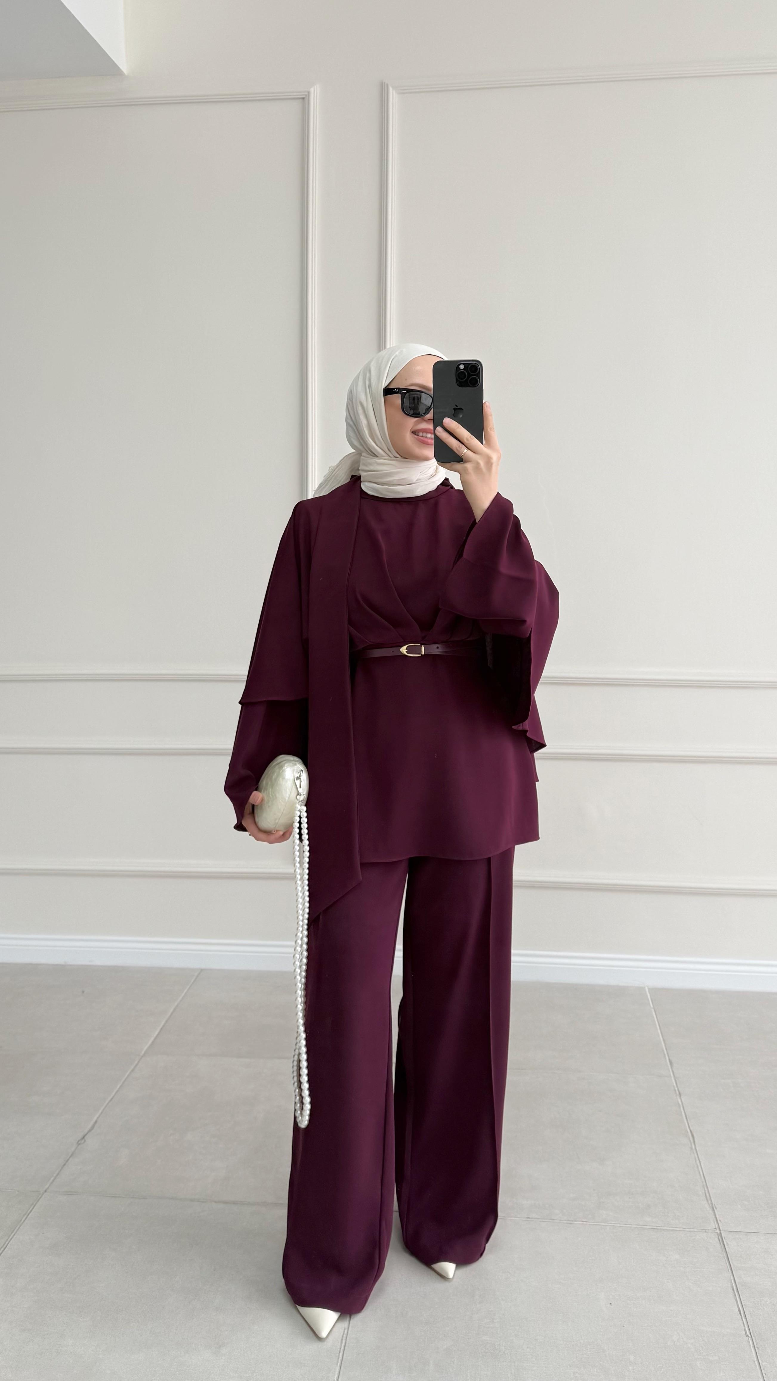 Ranse Premıum Tasarım Bordo Pantolon Takım