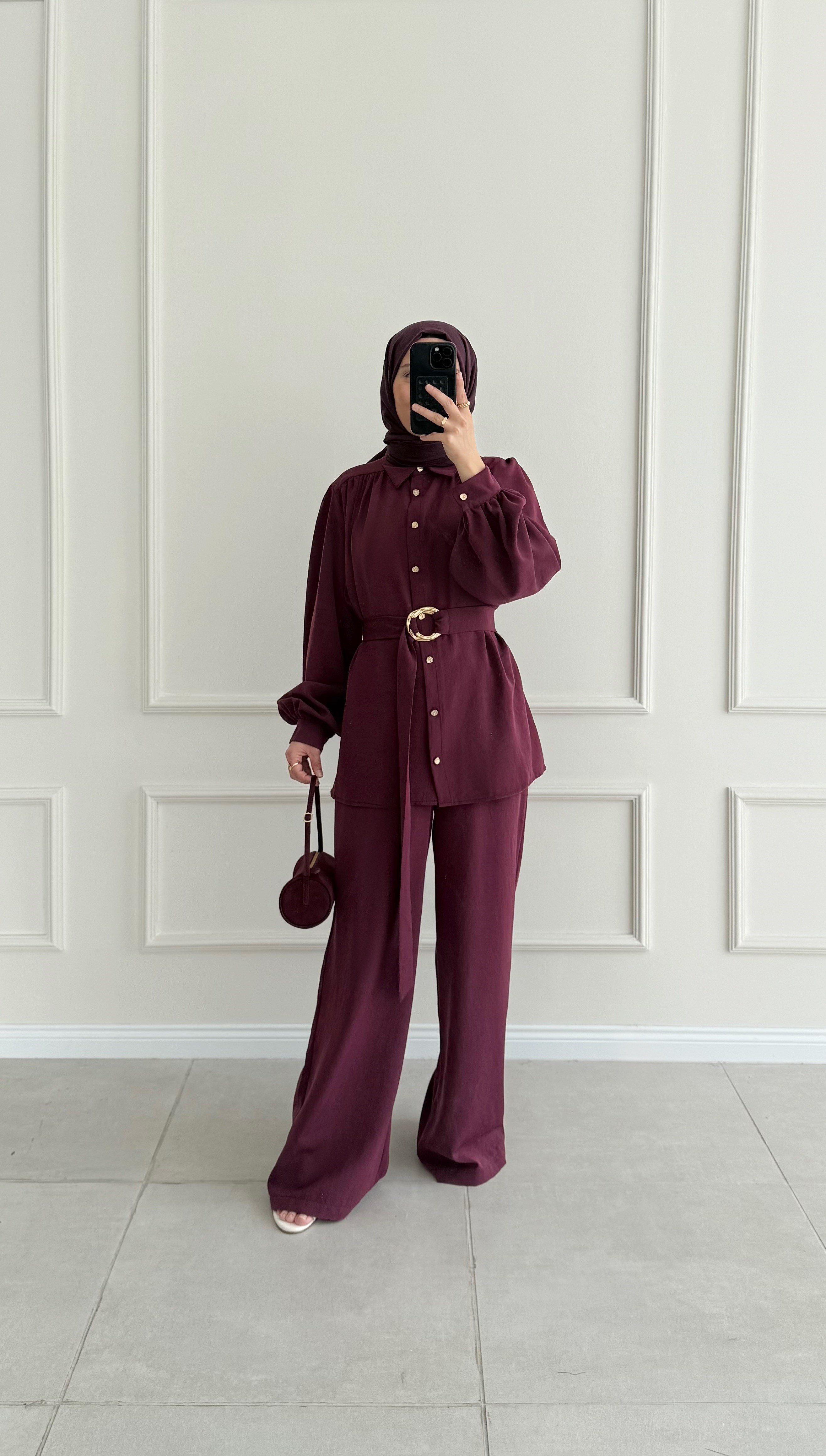 Rima Gold Tokalı Premıum Bordo Takım