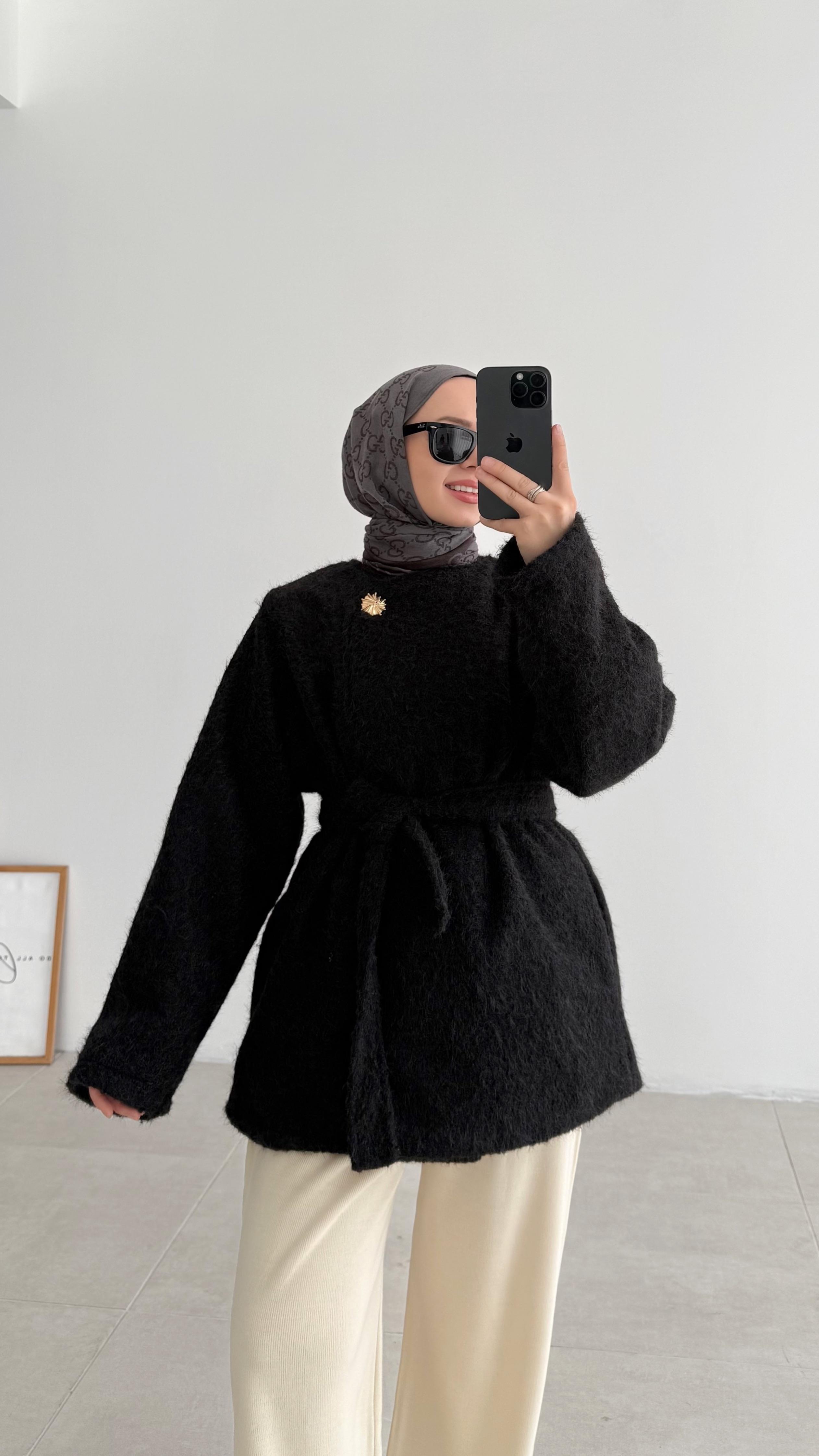 Sancely Teddy Siyah Ceket