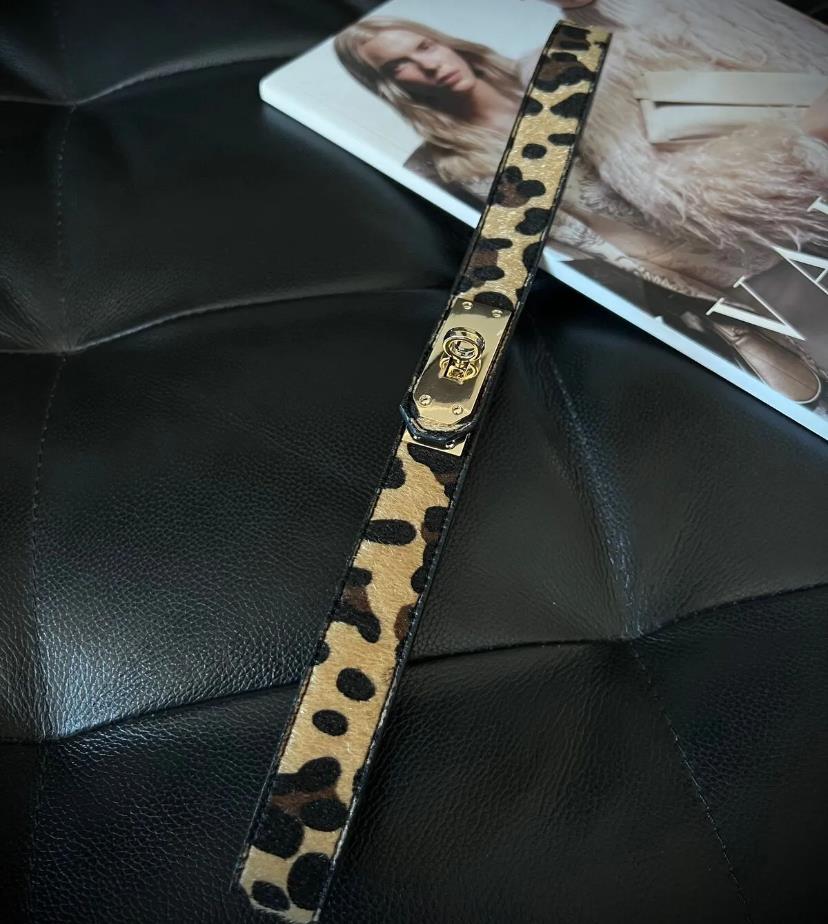 Sayyer Gold Tokalı Lastikli Leopar Kadın Kemeri