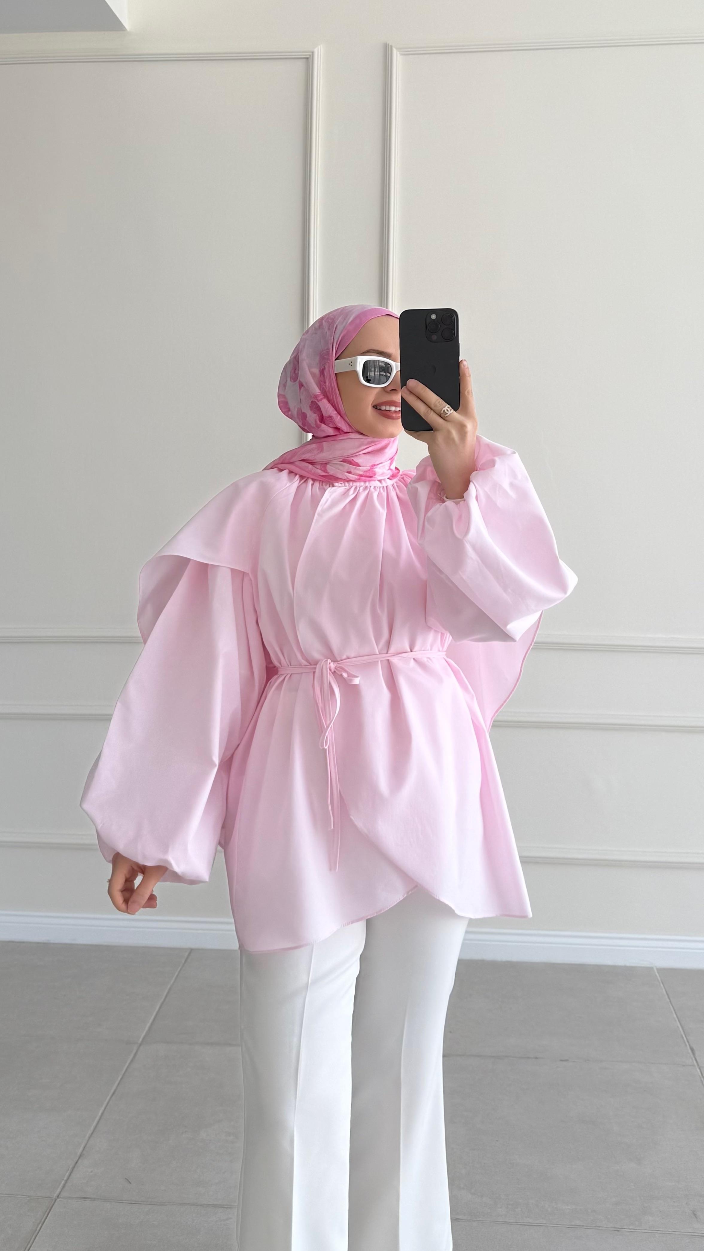 Sterra Pelerinli Pembe Gömlek