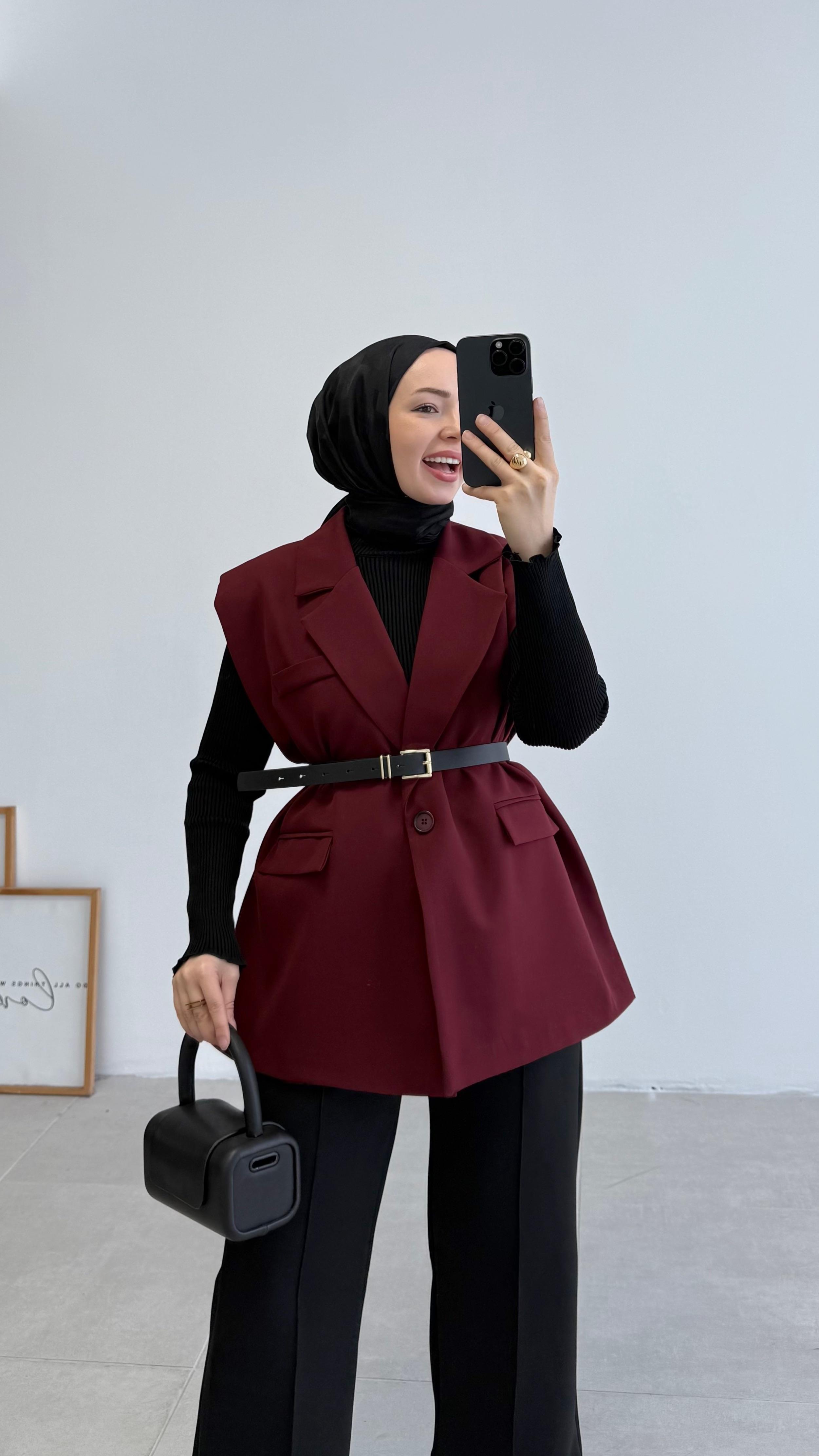Tegga Bordo Vatkalı Yelek